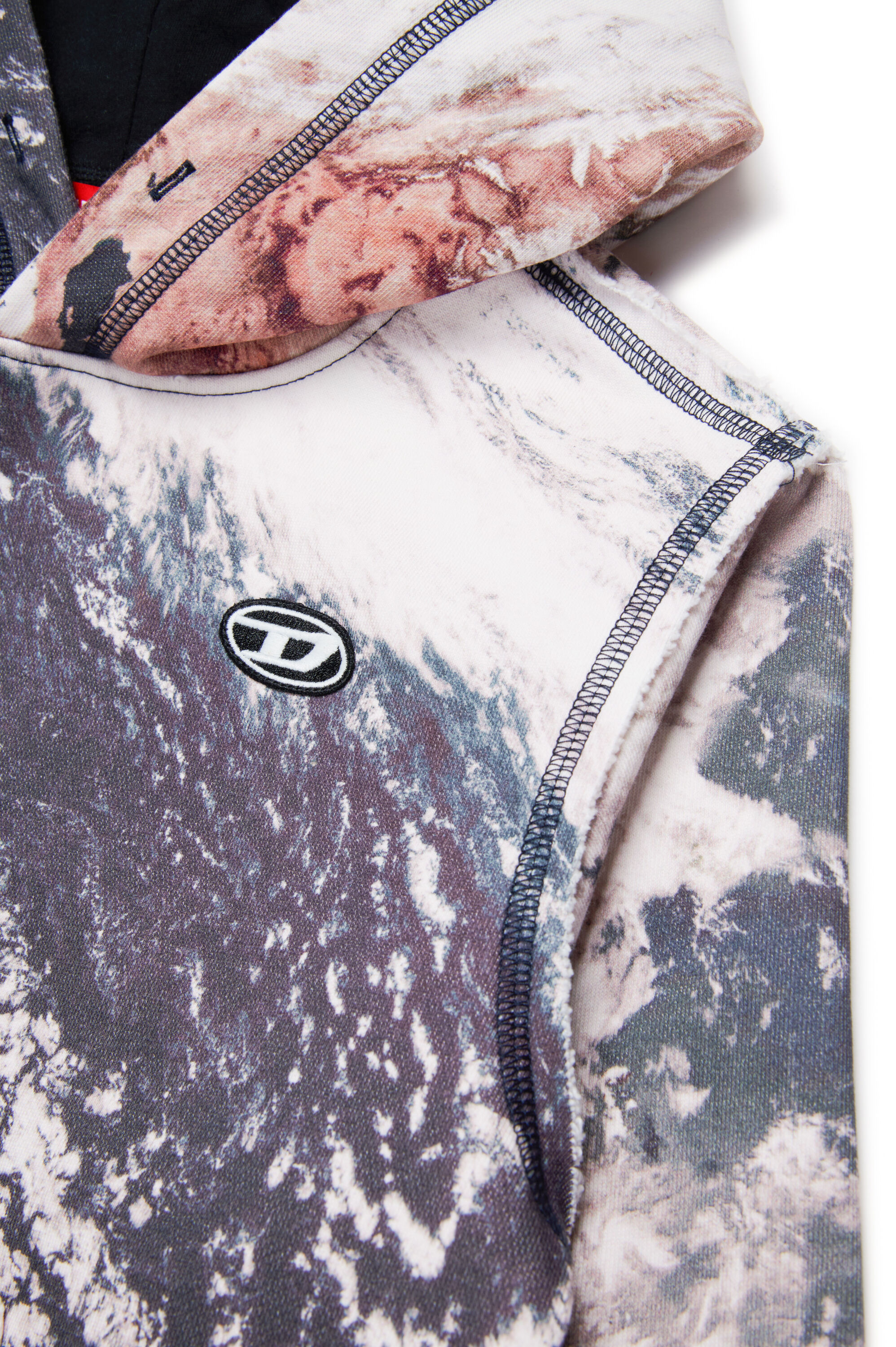 Diesel - SPAYHOODL1  OVER, Man's Hoodie with Planet Camo print in Multicolor - 4