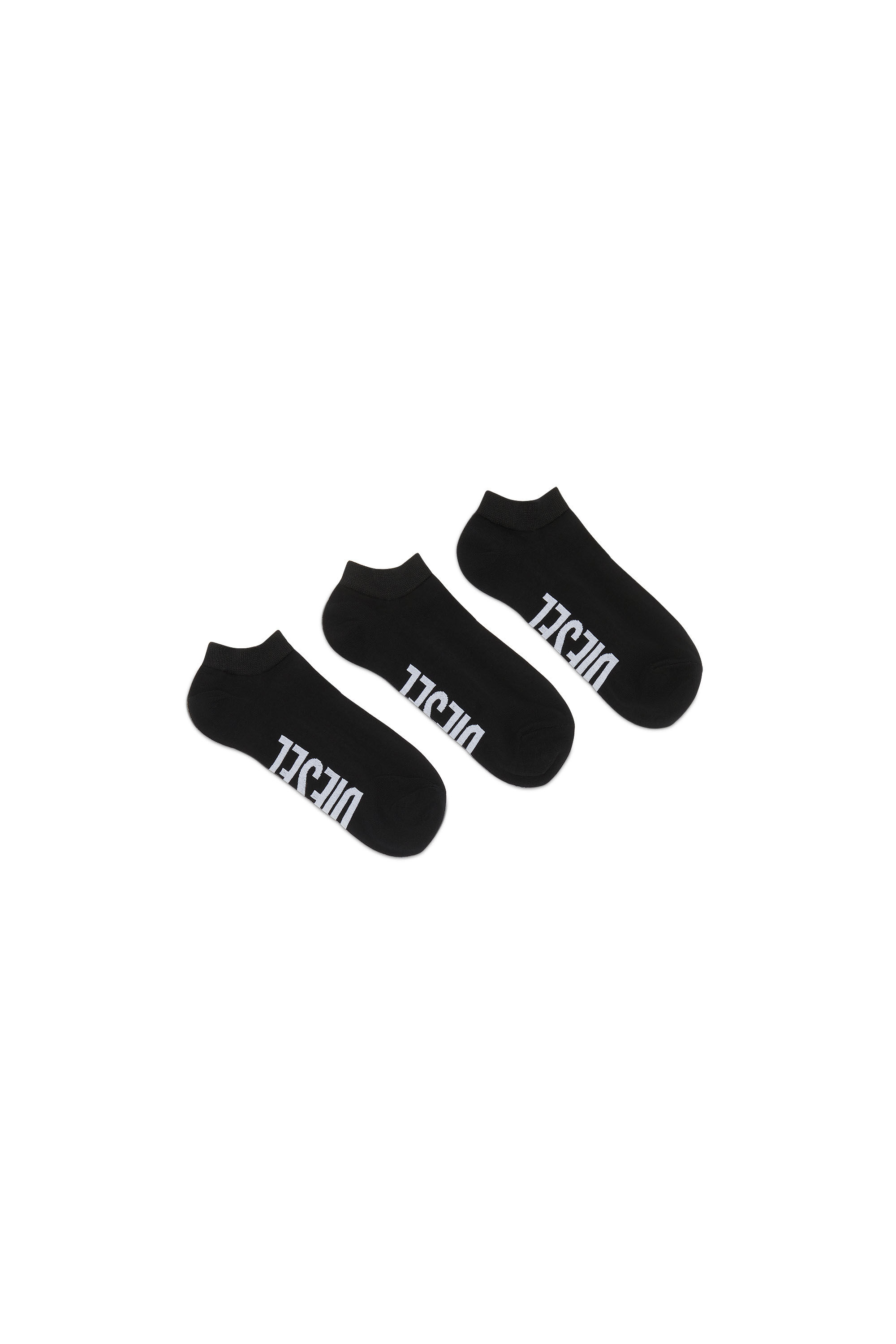 Diesel - SKM-GOST-THREEPACK, Man's Three-pack low-cut logo socks in Black - 1