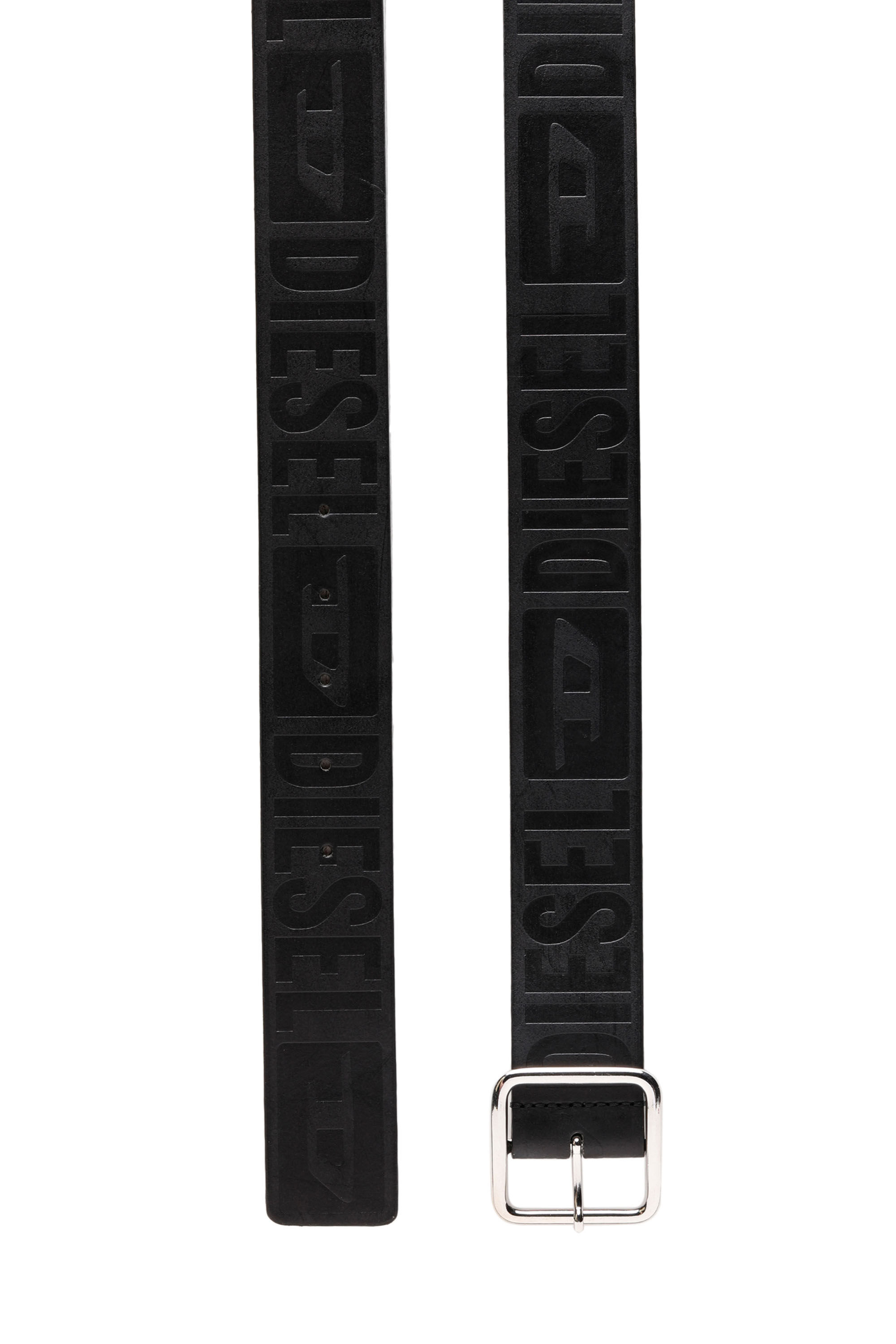 Diesel - B-ILLY II, Uomo Cintura in pelle con logo impresso all-over in Nero - Image 3