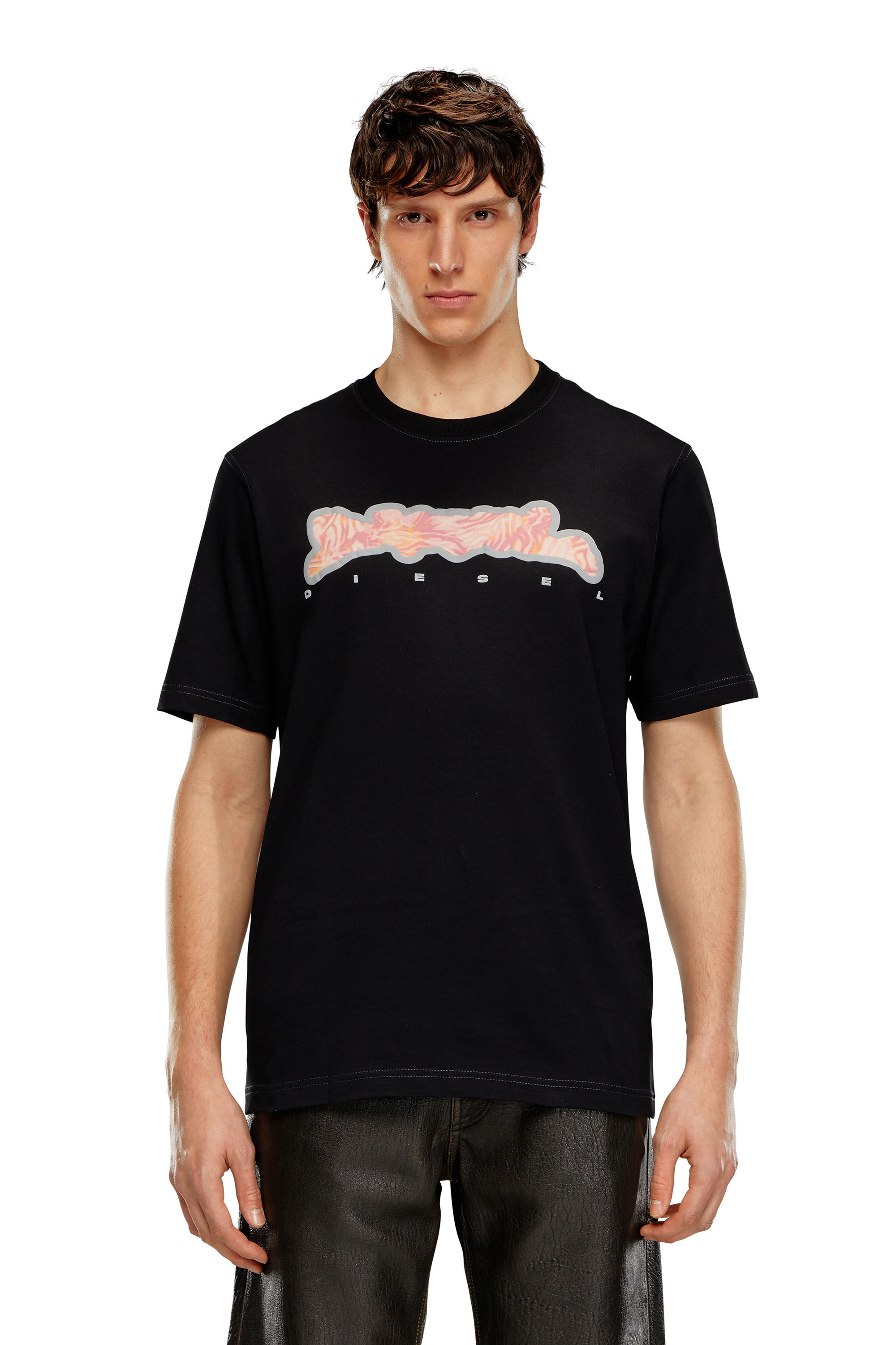 Diesel - T-JUST-N16, Uomo T-shirt con stampa camo zebrata in Nero - Image 3