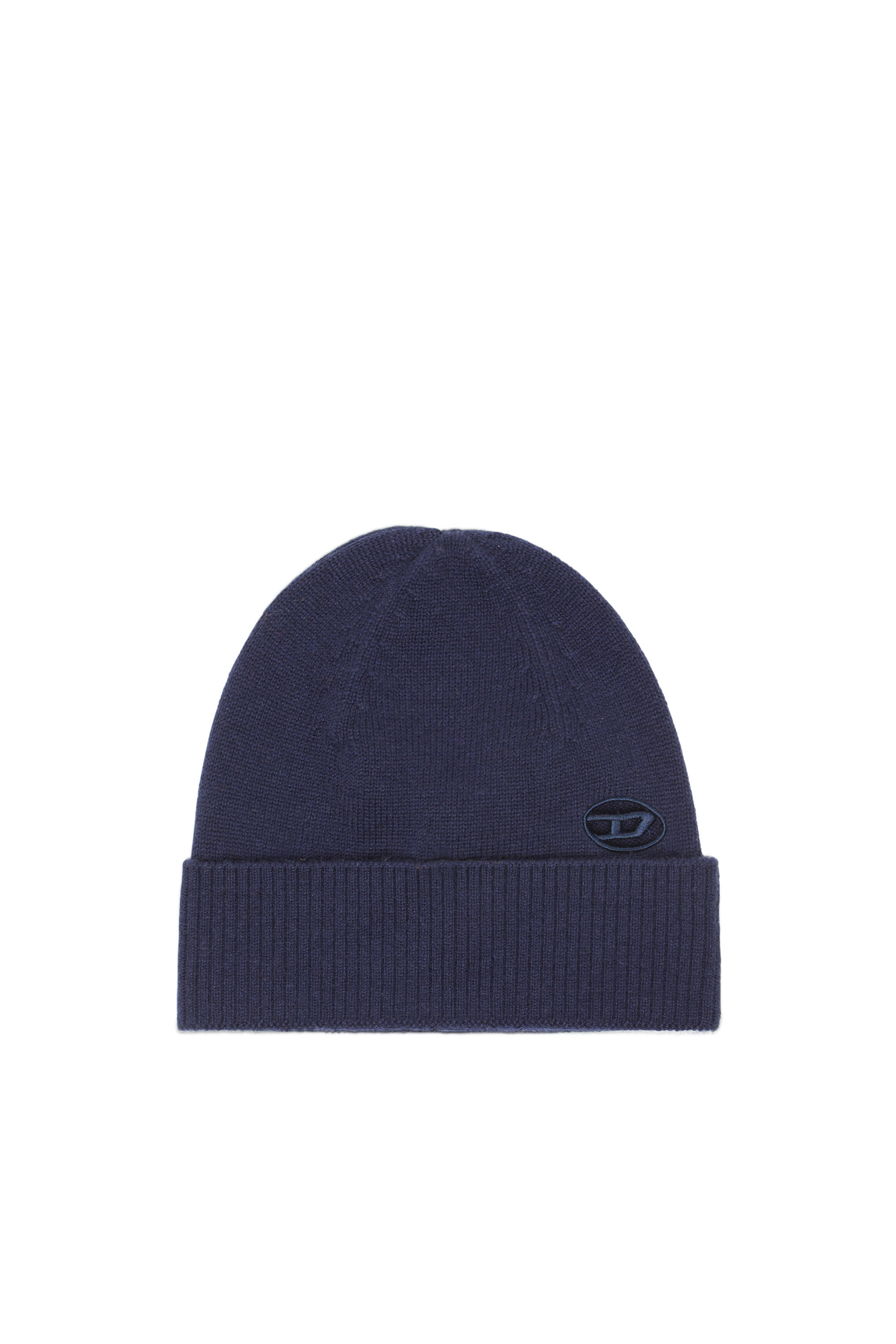 Diesel - K-REV, Unisex's Beanie with embroidered Oval D patch in Dark Blue - 1