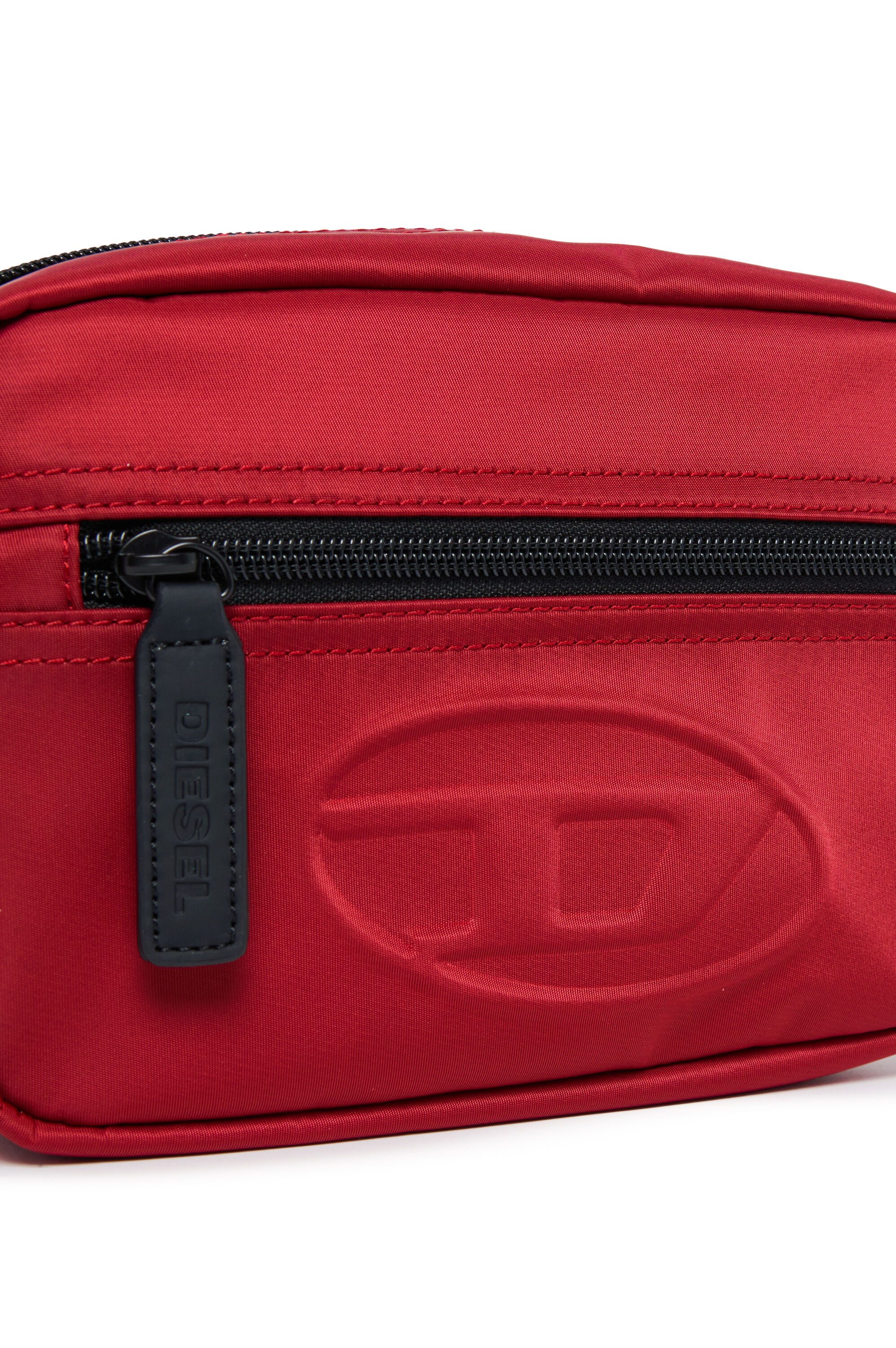 Diesel - WDEMBOSSED, Unisex Marsupio in nylon con logo in rilievo in Rosso - Image 4