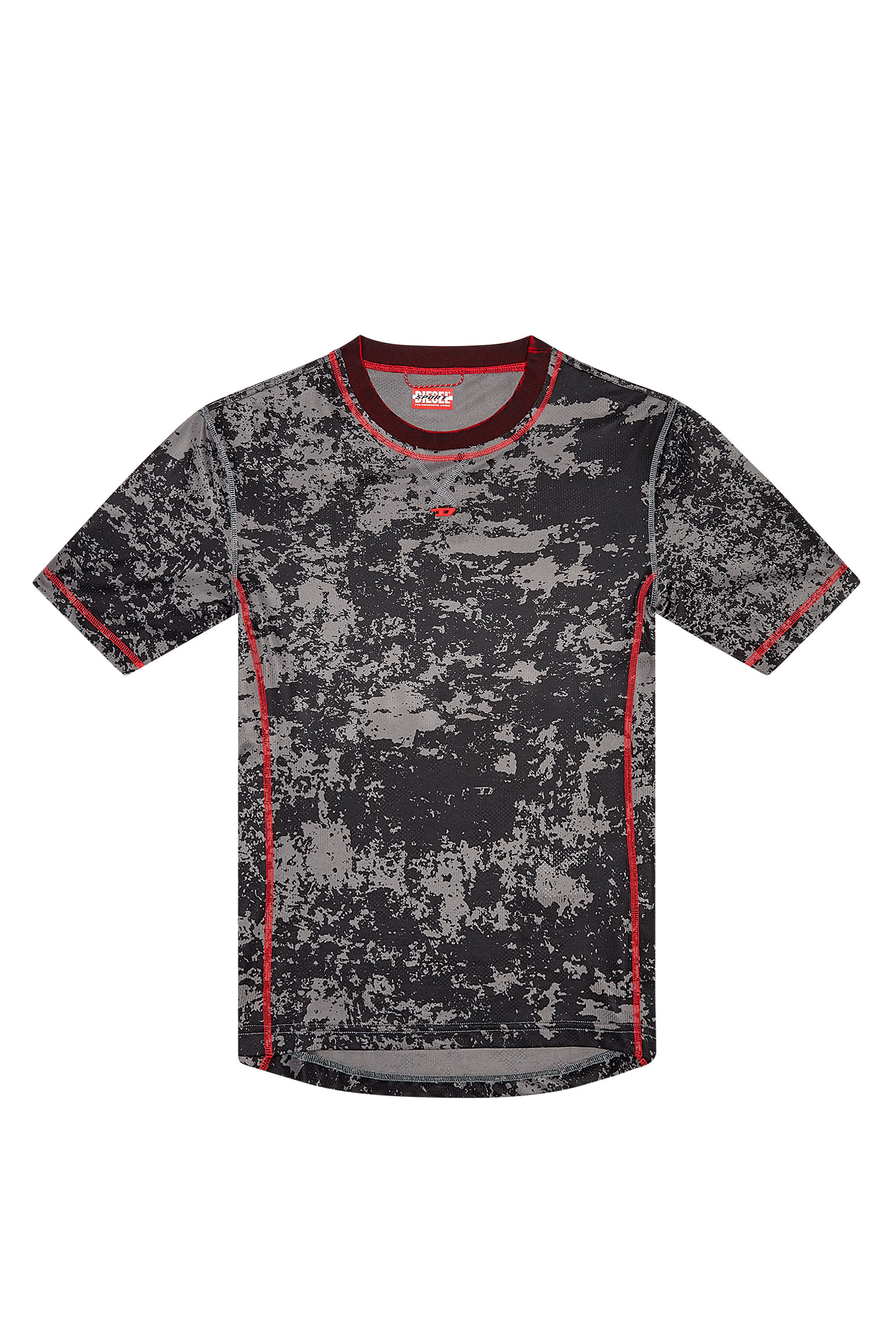 Diesel - AMTEE-GAEL-WT28, Uomo T-shirt jacquard camouflage con stampa cloudy in Nero - Image 2