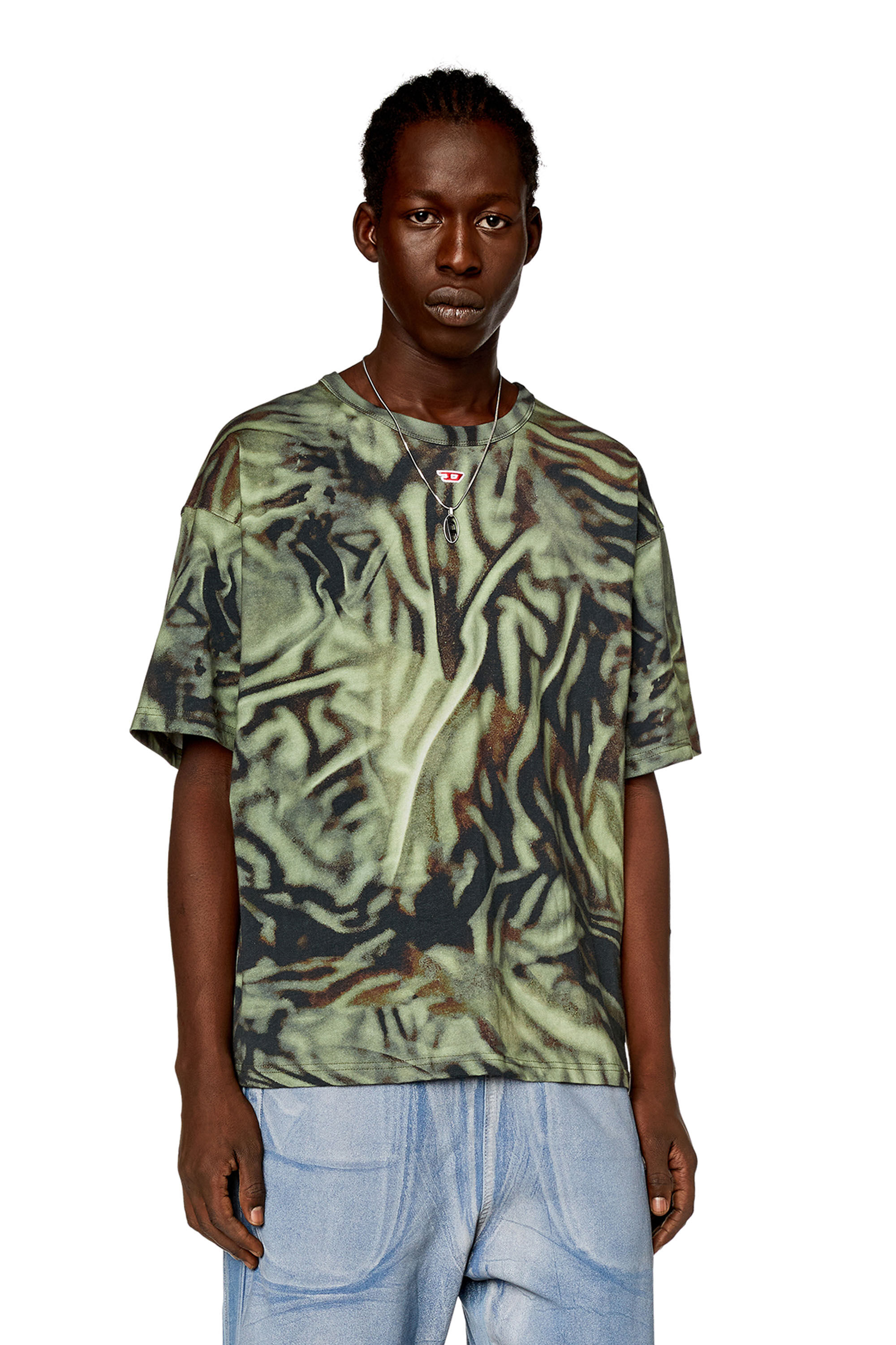 Diesel - T-BOXT-N3, Uomo T-shirt con stampa camo zebrata in Verde - Image 3