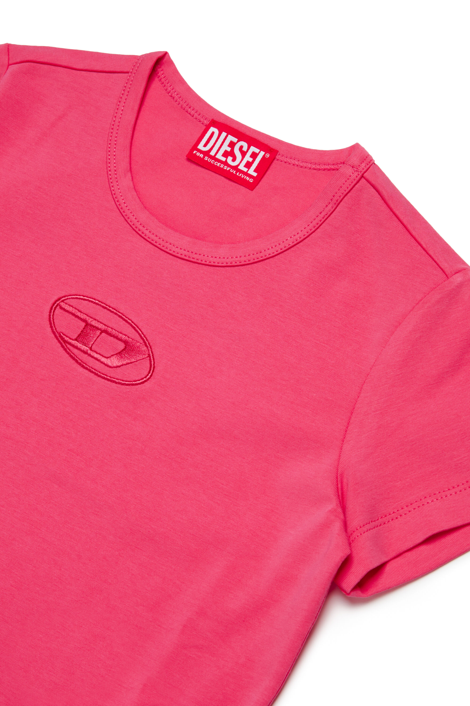 Diesel - TANGIEX, T-shirt con ricamo Oval D tono su tono Donna in Rosa - 3