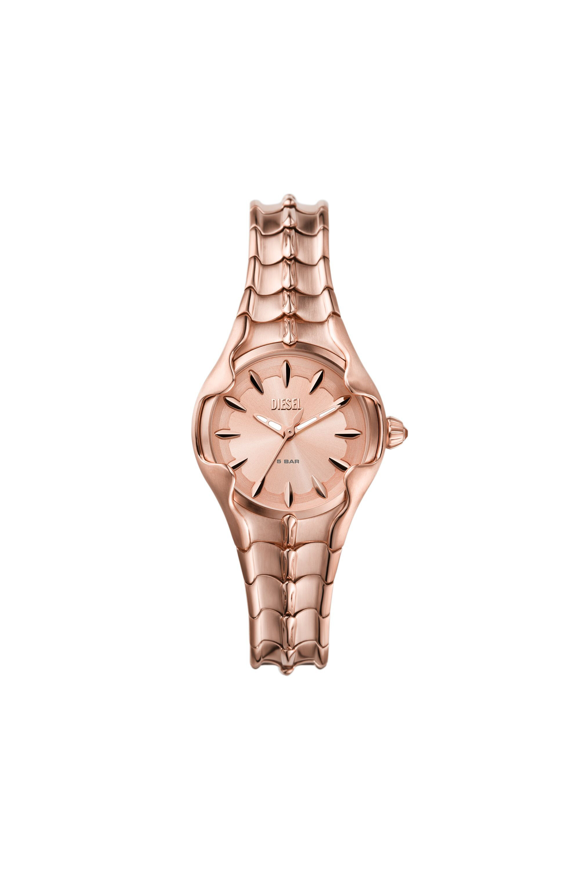 Diesel - DZ5604, Woman's Vert three-hand rose gold-tone stainless steel watch in Pink - 1