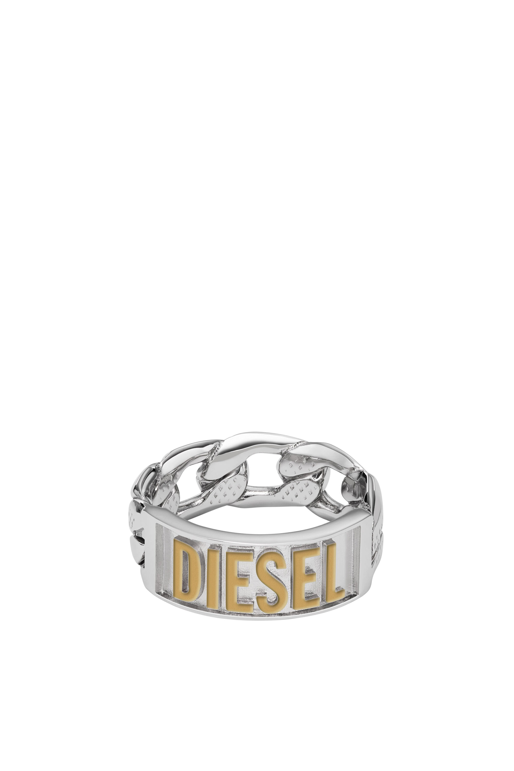 Diesel - DX1420, Unisex's Two-Tone Stainless Steel Band Ring in Silver - 2