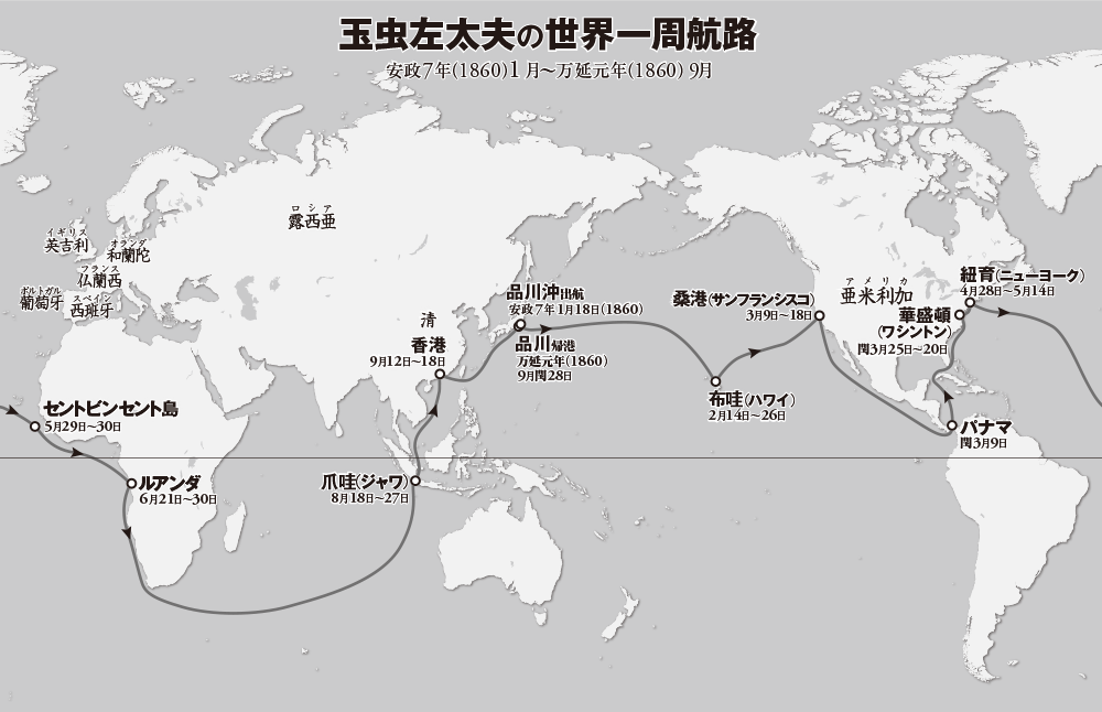 玉虫左太夫の世界一周航路