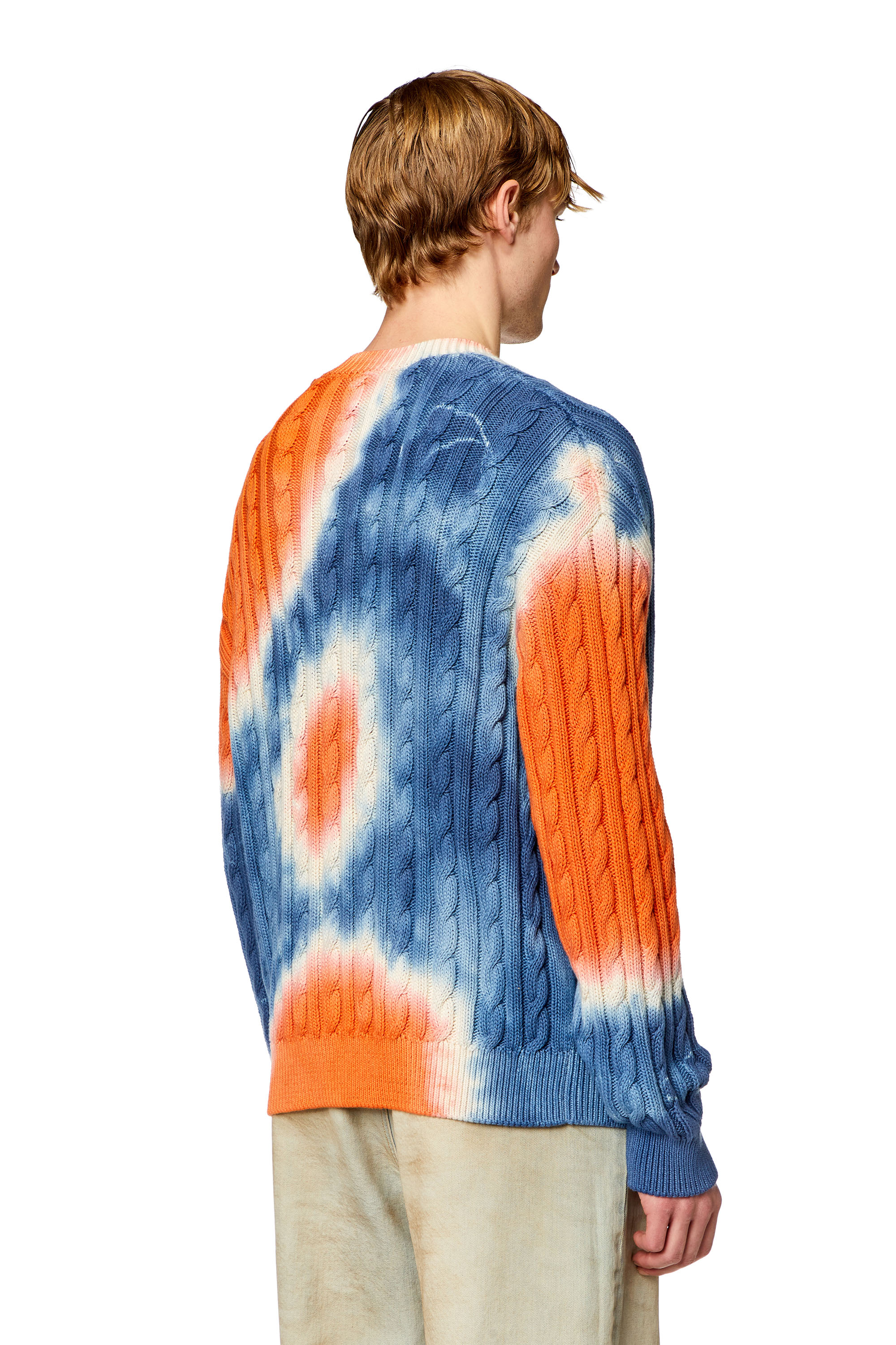 Diesel - K-JONNY, Man Tie-dye cardigan in cable-knit cotton in Multicolor - Image 4