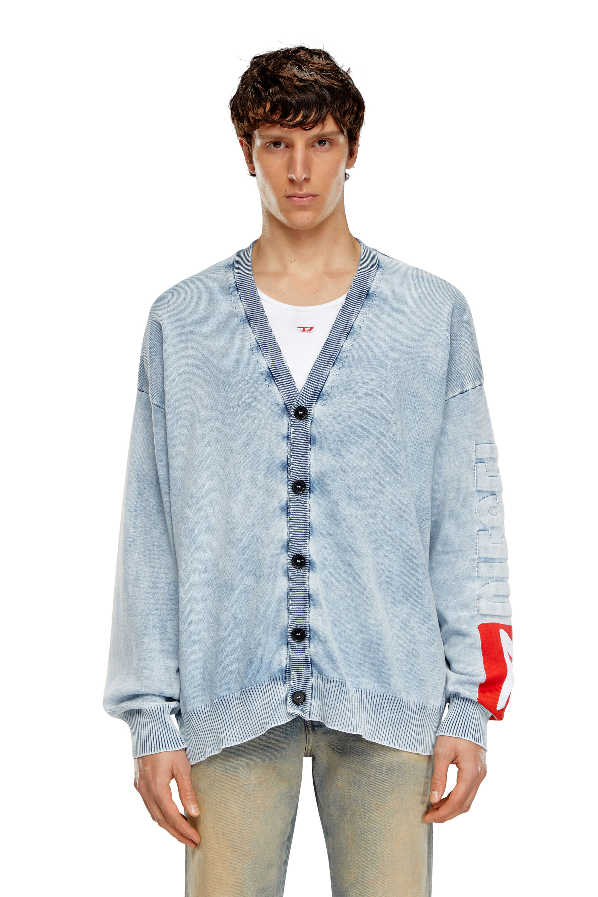 Diesel - K-ZENO, Man Cardigan in indigo cotton in Blue - Image 6