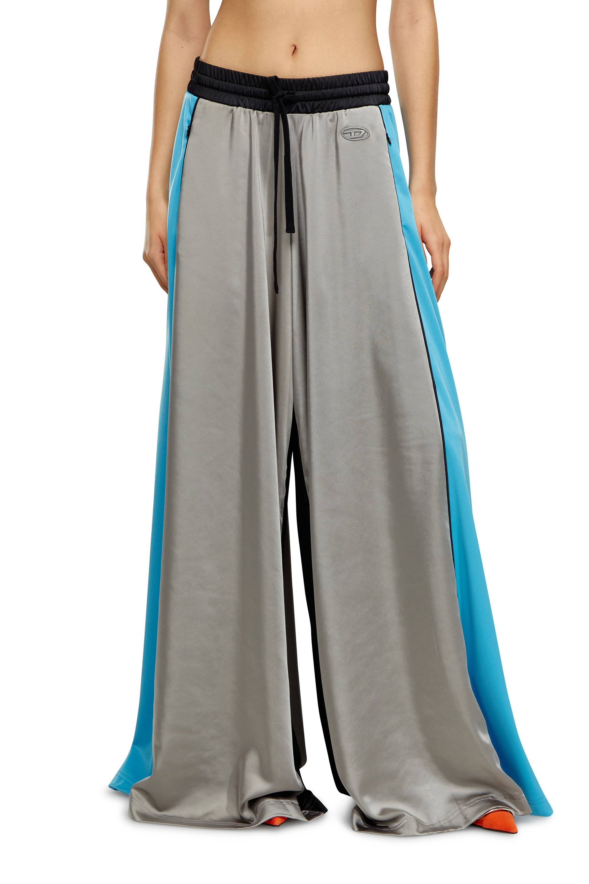 Diesel - P-WILD, Woman Palazzo pants in satin and double knit in Multicolor - Image 1