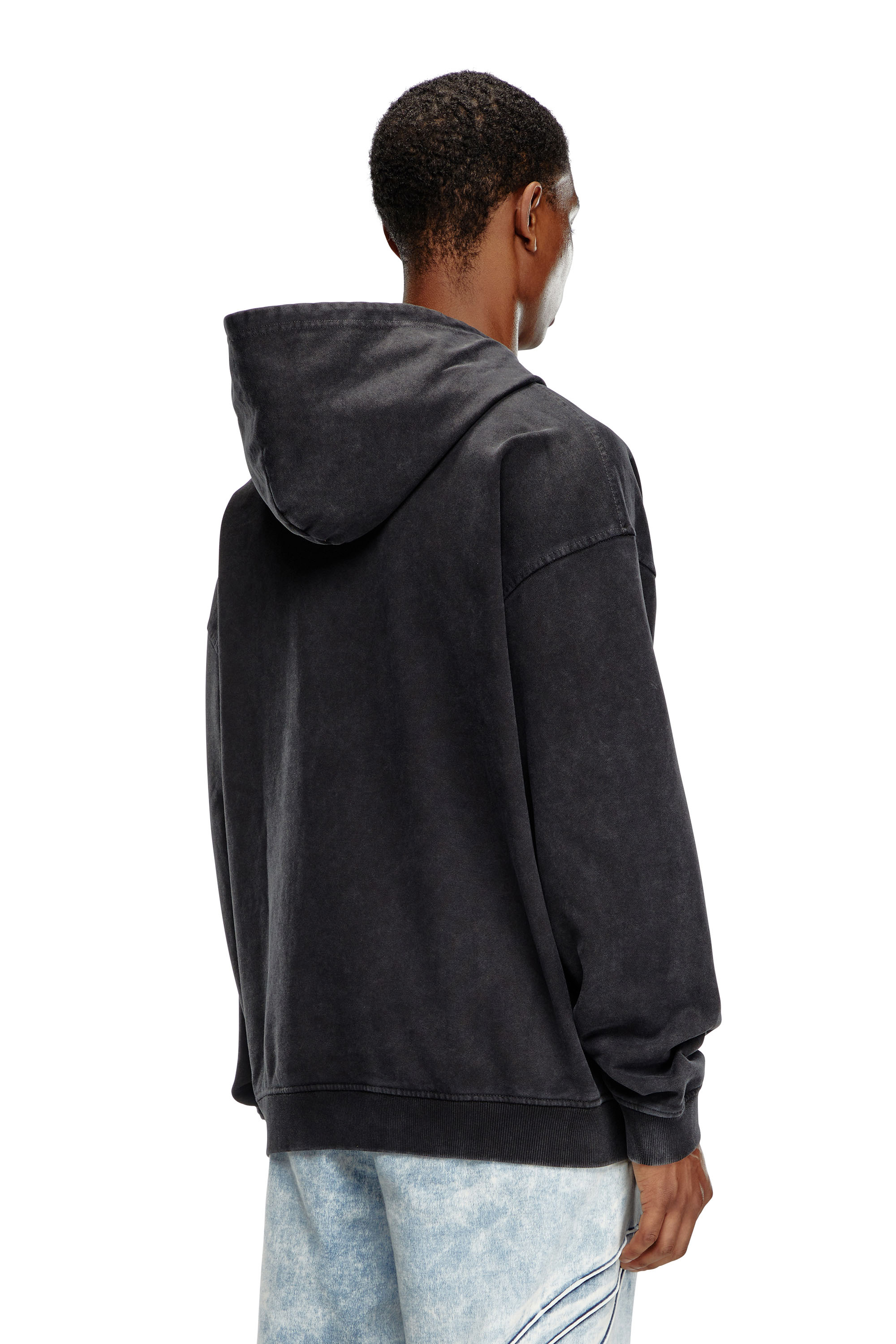 Diesel - S-BOXT-HOOD-Q7, Man Hoodie with multi-layered logo print in Black - Image 5