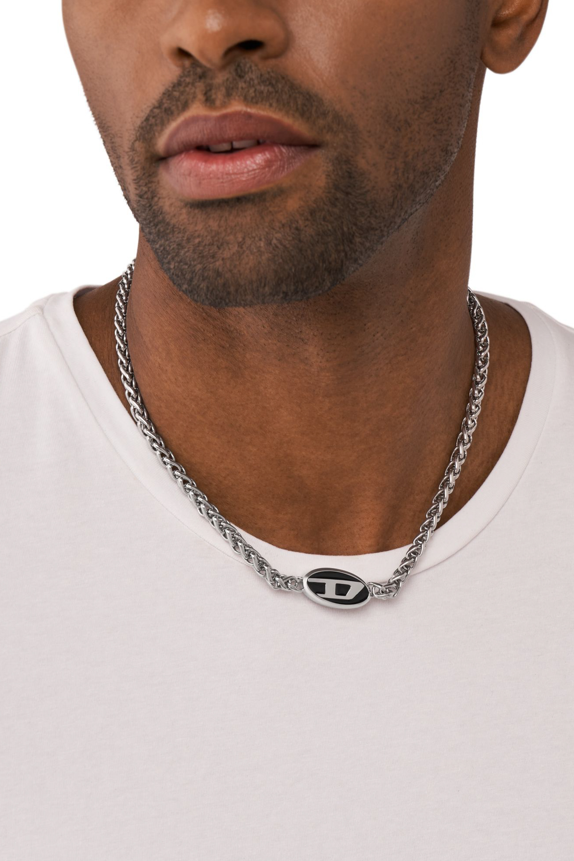 Diesel - DX1470, Unisex's Stainless steel chain necklace in Silver/Black - 3