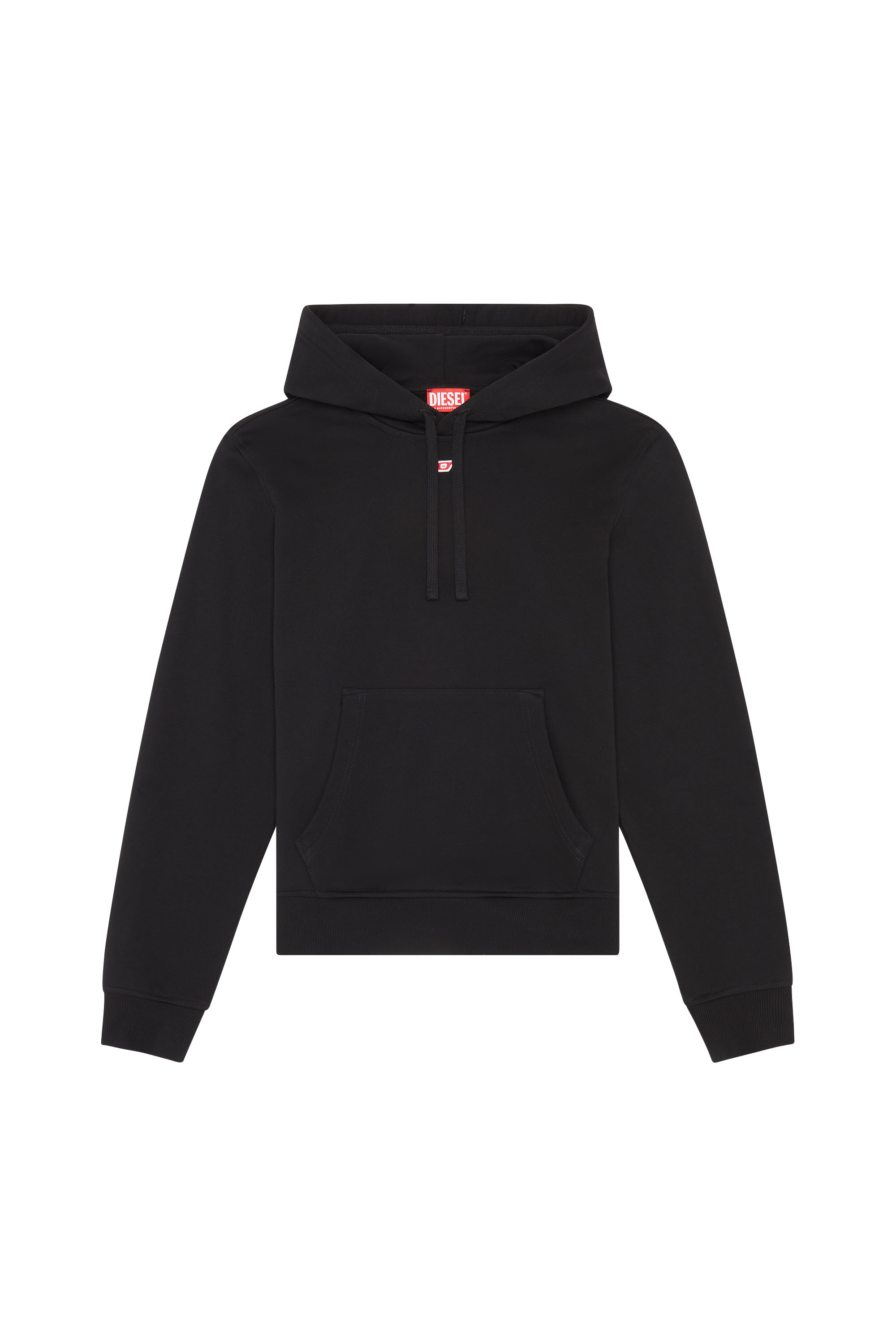 Diesel - S-GINN-HOOD-D, Woman Hoodie with embroidered D patch in Black - Image 3