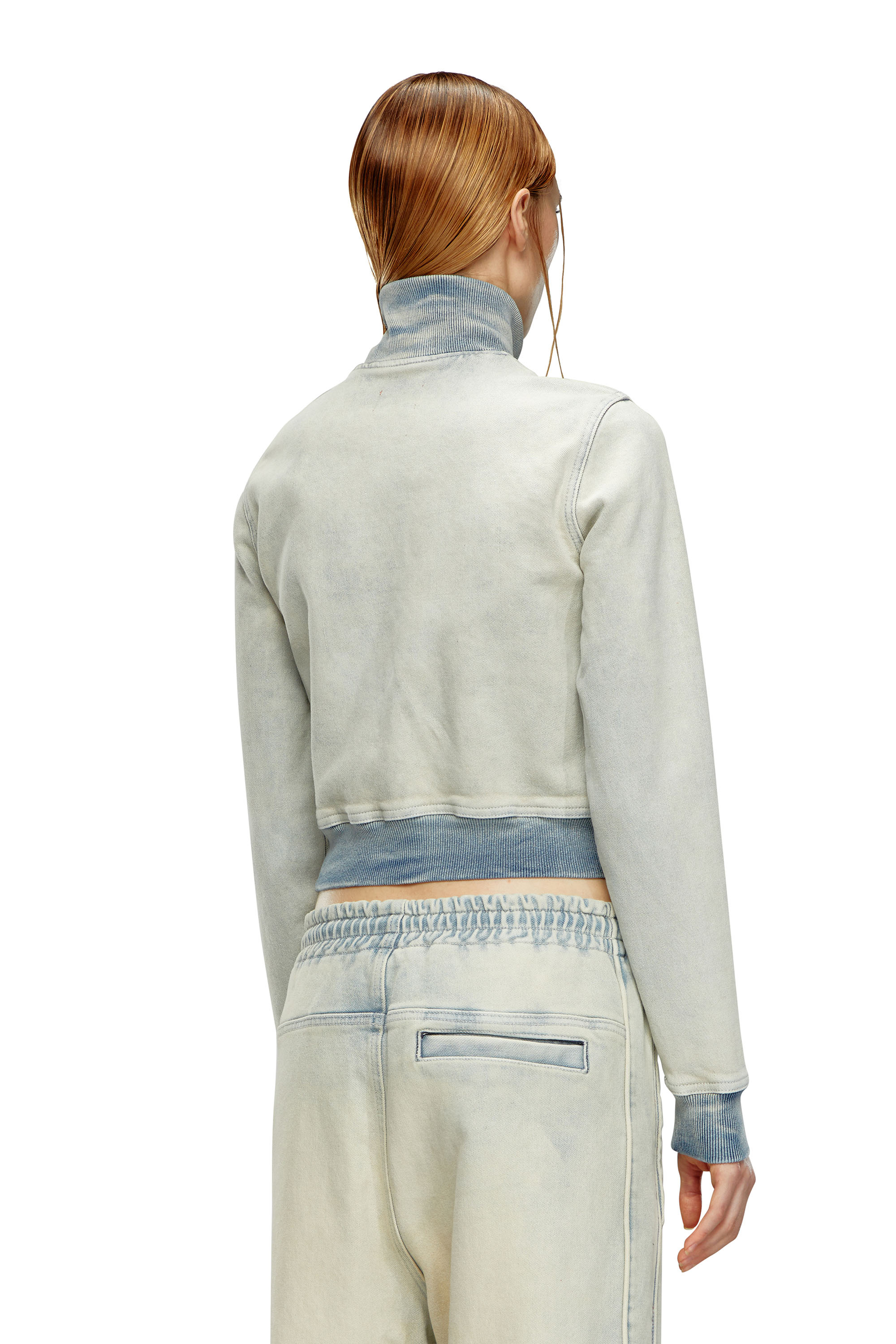 Diesel - D-EMY TRACK, Woman Zip-up sweatshirt in Track Denim in Blue - Image 4