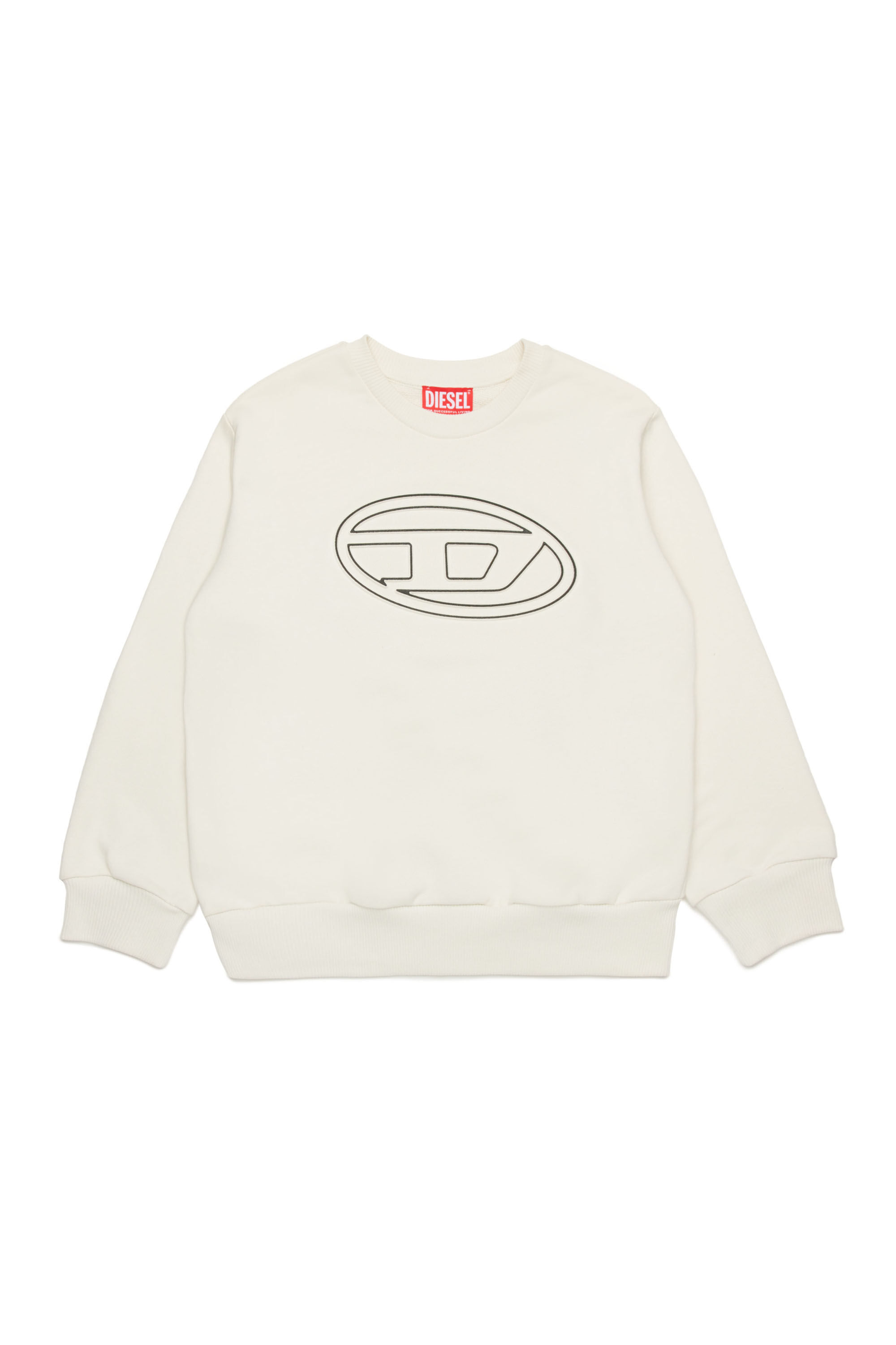 Diesel - SMARTBIGOVAL OVER, Man Sweatshirt with embossed Oval D logo in White - Image 1