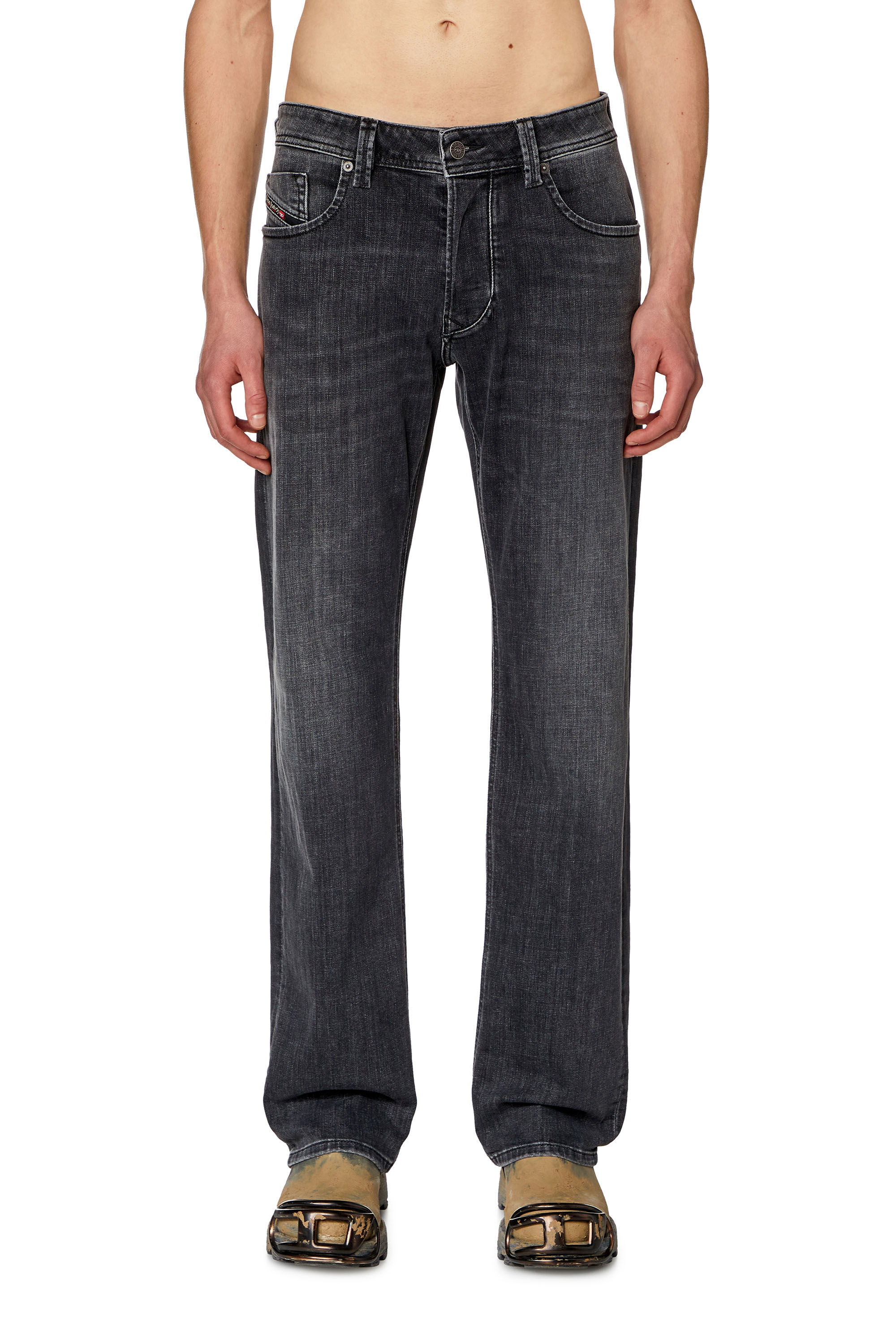 Diesel - Man Straight Jeans 1985 Larkee 09H29, Black/Dark grey - Image 3