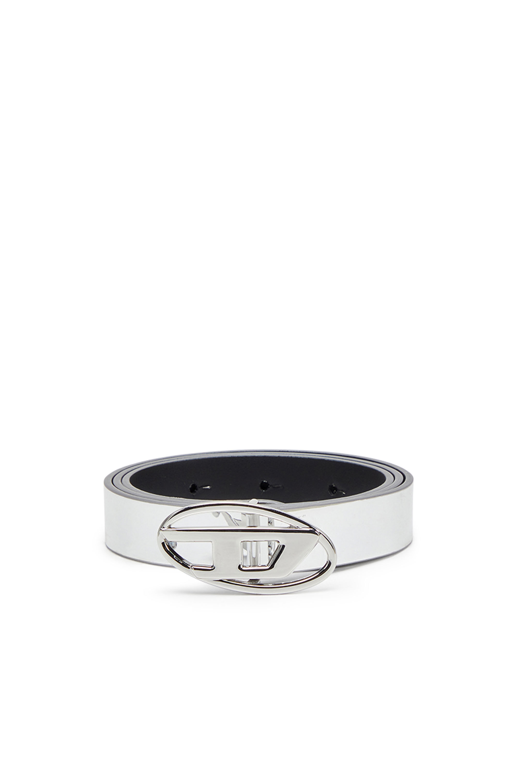 Diesel - B-1DR 20, Woman Slim metallic belt in White - Image 1