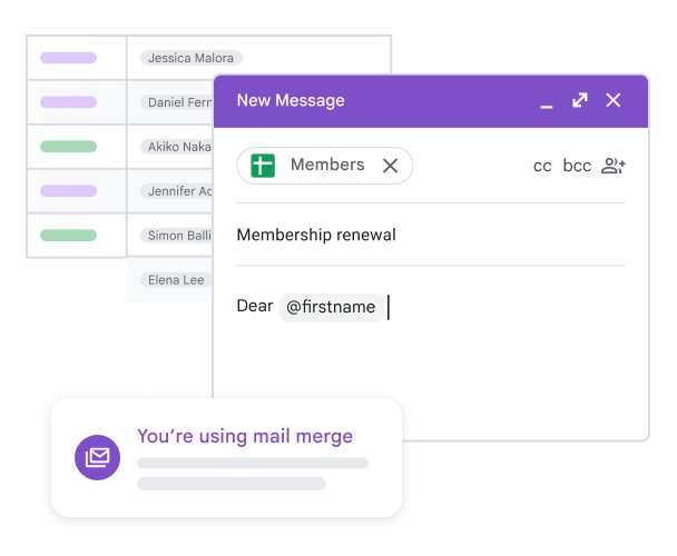 Postin yhdistäminen kohdentaa sähköpostiviestit yhdistämistagilla.