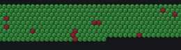 Grid yang mewakili resource IT dengan beberapa warna hijau dan merah, menunjukkan status setiap resource