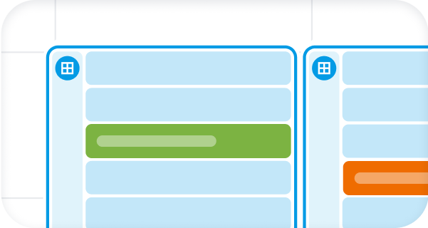 Interface mostrando a disponibilidade em várias agendas em uma única visualização