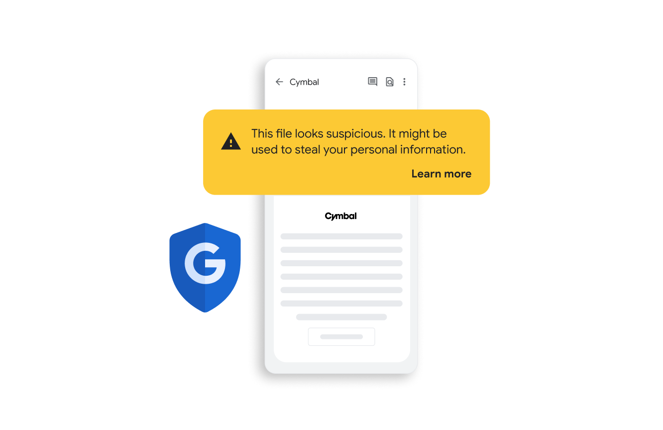 Mensagem de segurança do Google Workspace que alerta os utilizadores para terem cuidado devido a um problema detetado noutro local