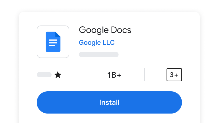 Schermata di installazione dell'app Documenti Google