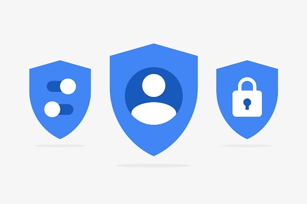 Google-schildiconen die privacy, controle en beveiliging representeren