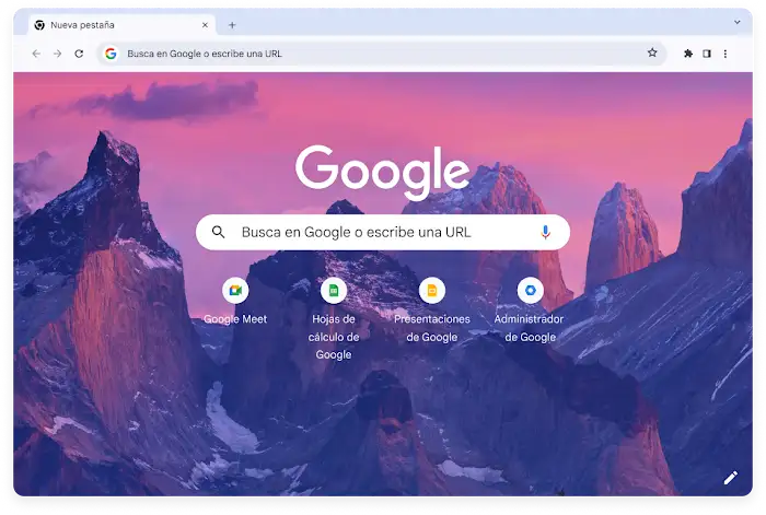 Google Chrome muestra una nueva pestaña y un grupo de pestañas con diferentes colores.