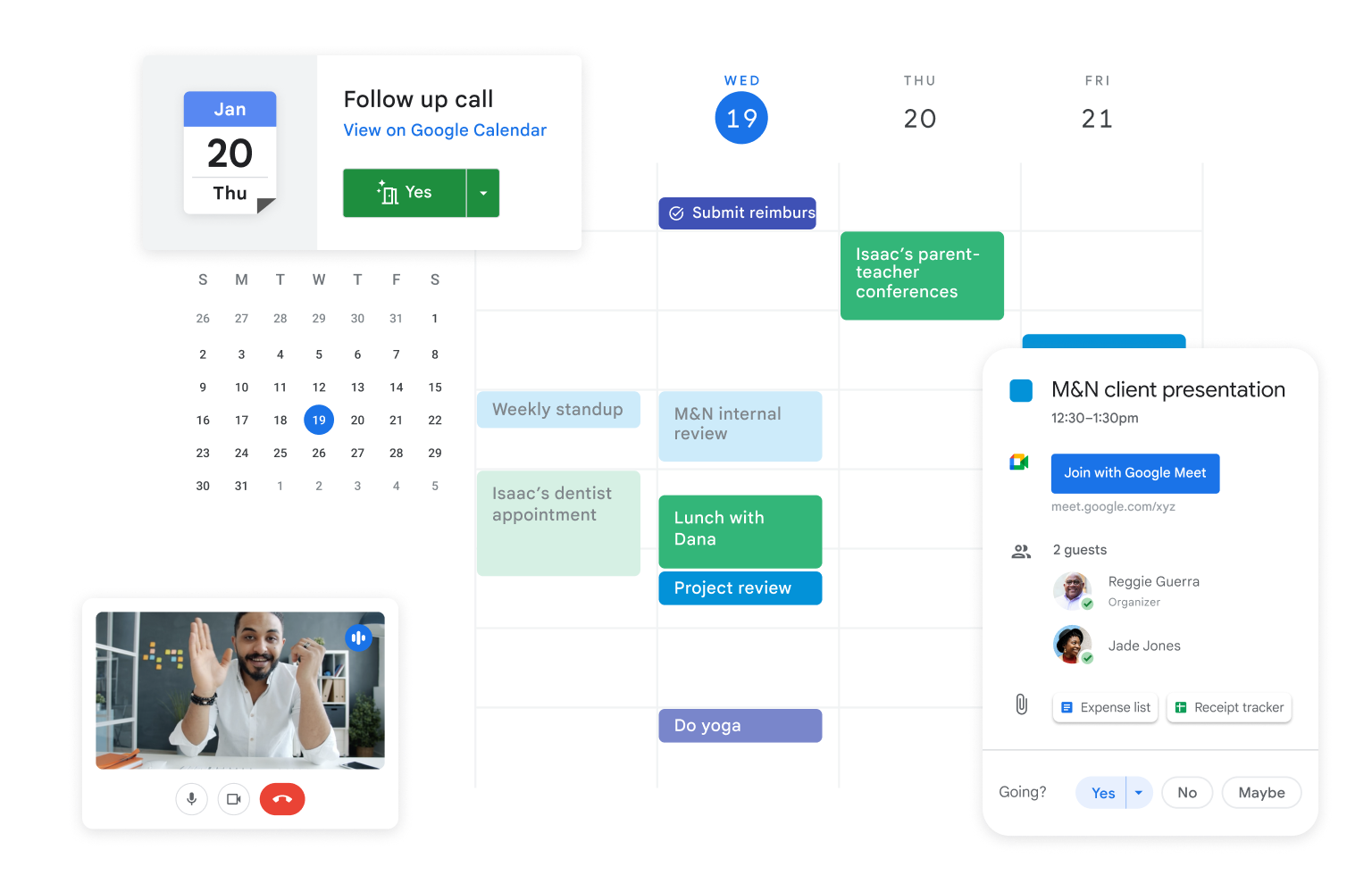 可与各种 Google Workspace 服务搭配使用的共享日历。