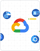 grafik yang mewakili berbagai jenis dokumen dan logo Google Cloud