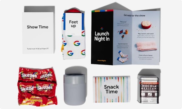 Una selección de productos elaborados por pequeñas empresas para el evento de Google Launch Night In 2020.