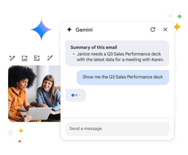 Collega's gebruiken Gemini om samen te werken aan een verkooppitch