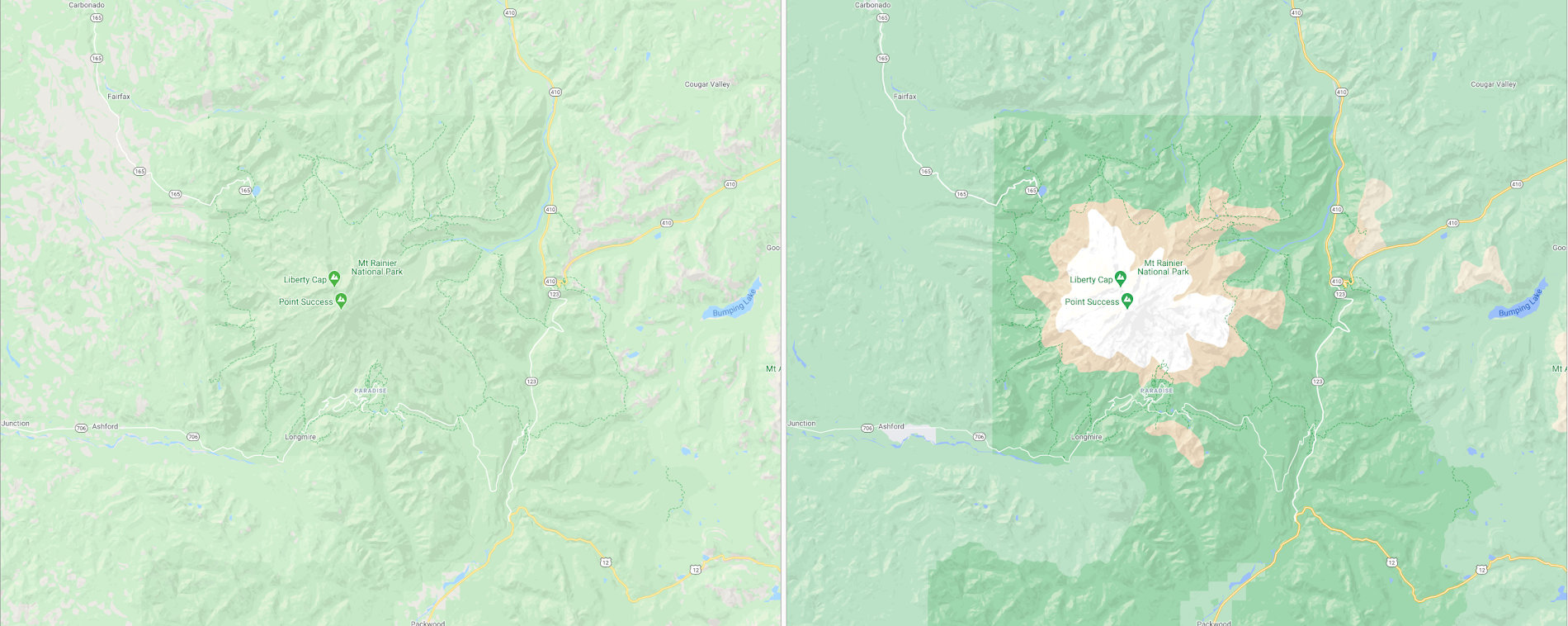 Mt. Rainier National Park New Map Styling