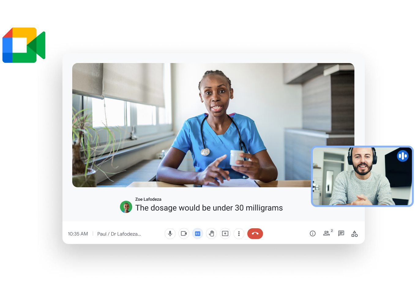 Ілюстрація Workspace: лікар здійснює відеодзвінок пацієнту, щоб повідомити новини