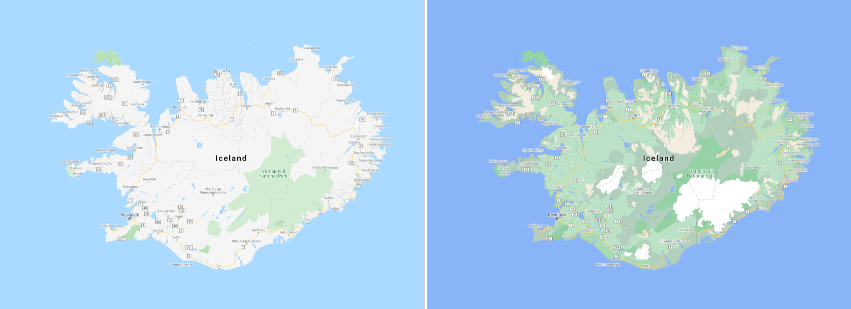 Iceland New Map Styling