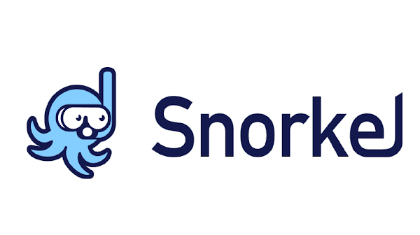 Logo Snorkel AI représentant une pieuvre avec un équipement de plongée à côté du mot "snorkel"