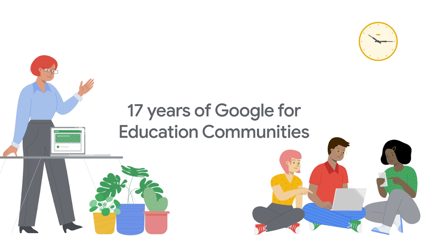 Google for Education 챔피언 프로그램과 Google for Education의 교육자 커뮤니티의 역사에 대해 자세히 알아볼 수 있는 동영상