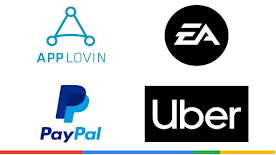 AppLovin、EA、PayPal 和 Uber 徽标