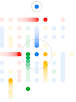 Image de points verts, bleus, jaunes et rouges les uns à côté des autres
