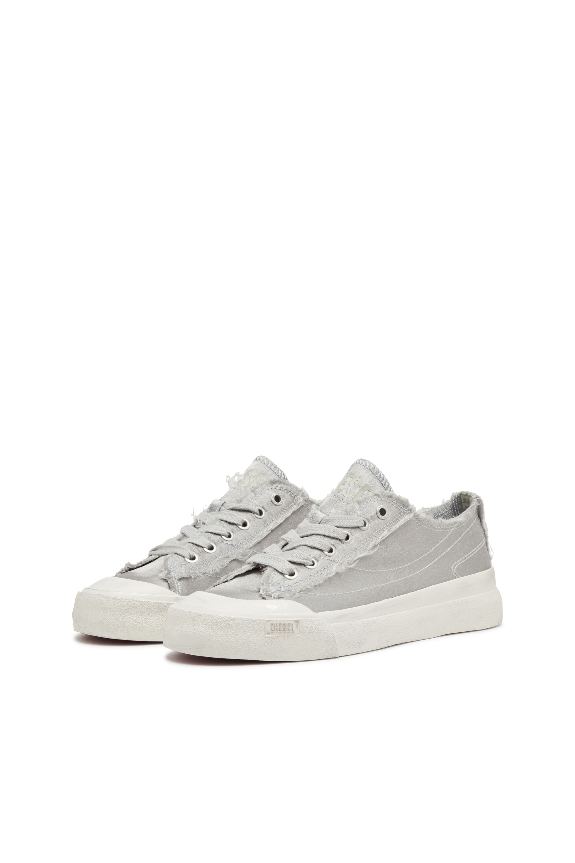 Diesel - S-ATHOS LOW W, Woman S-Athos Low-Sneakers in distressed satin in Grey - Image 9