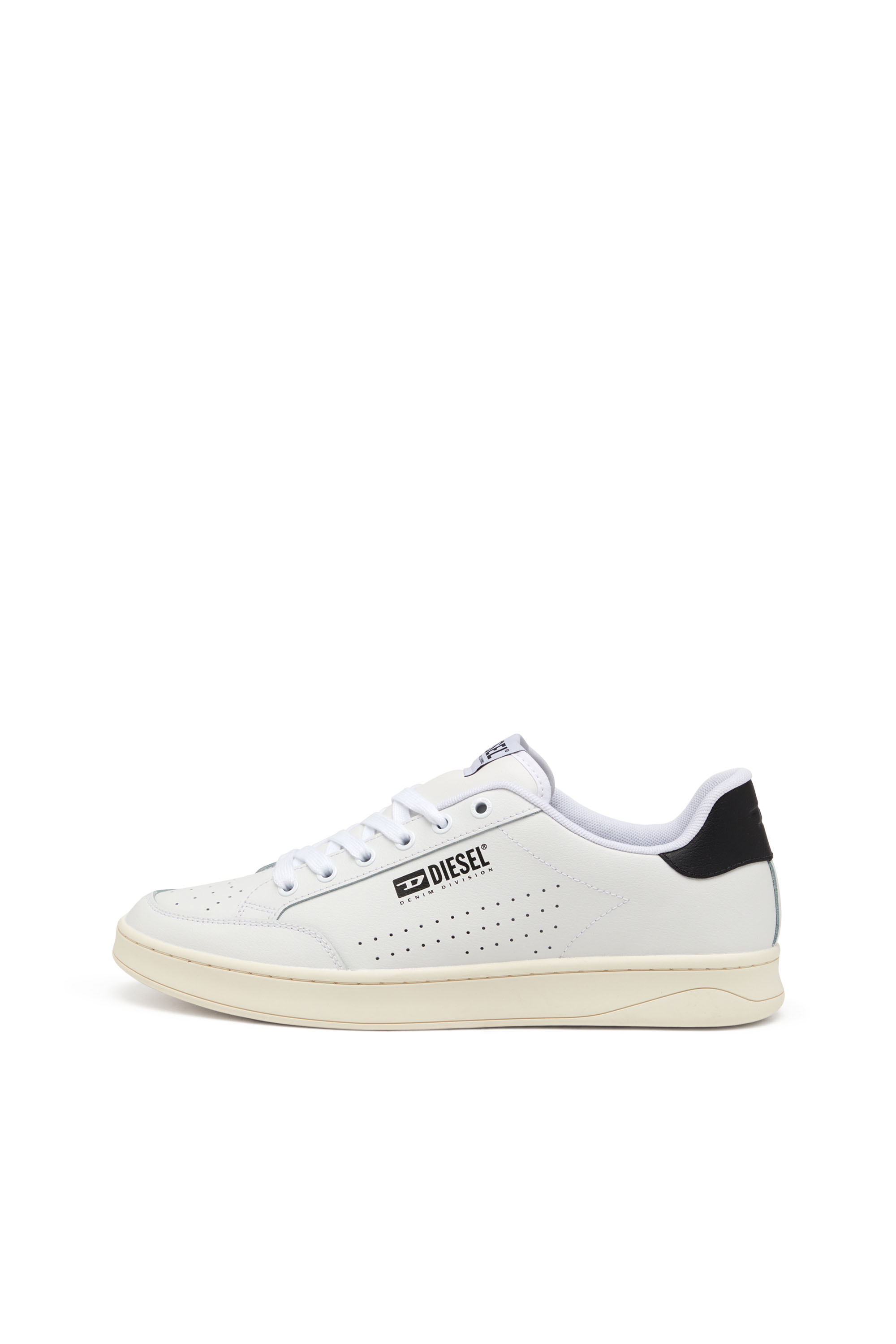 Diesel - S-ATHENE VTG, Man's S-Athene-Retro sneakers in perforated leather in White/Black - 7