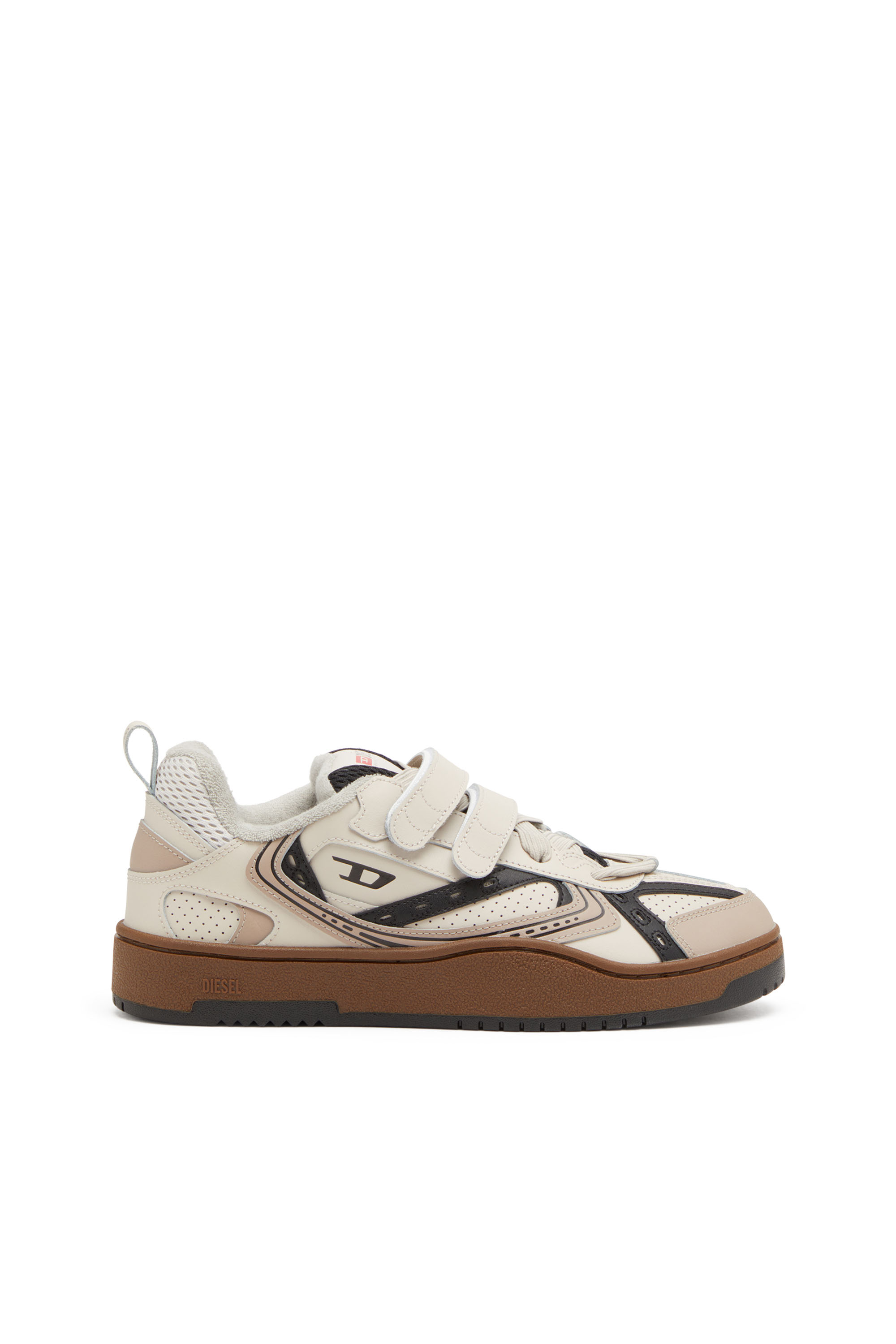 Diesel - S-UKIYO SKT, Man's S-Ukiyo-Leather sneaker with straps in Beige/Pink - 1