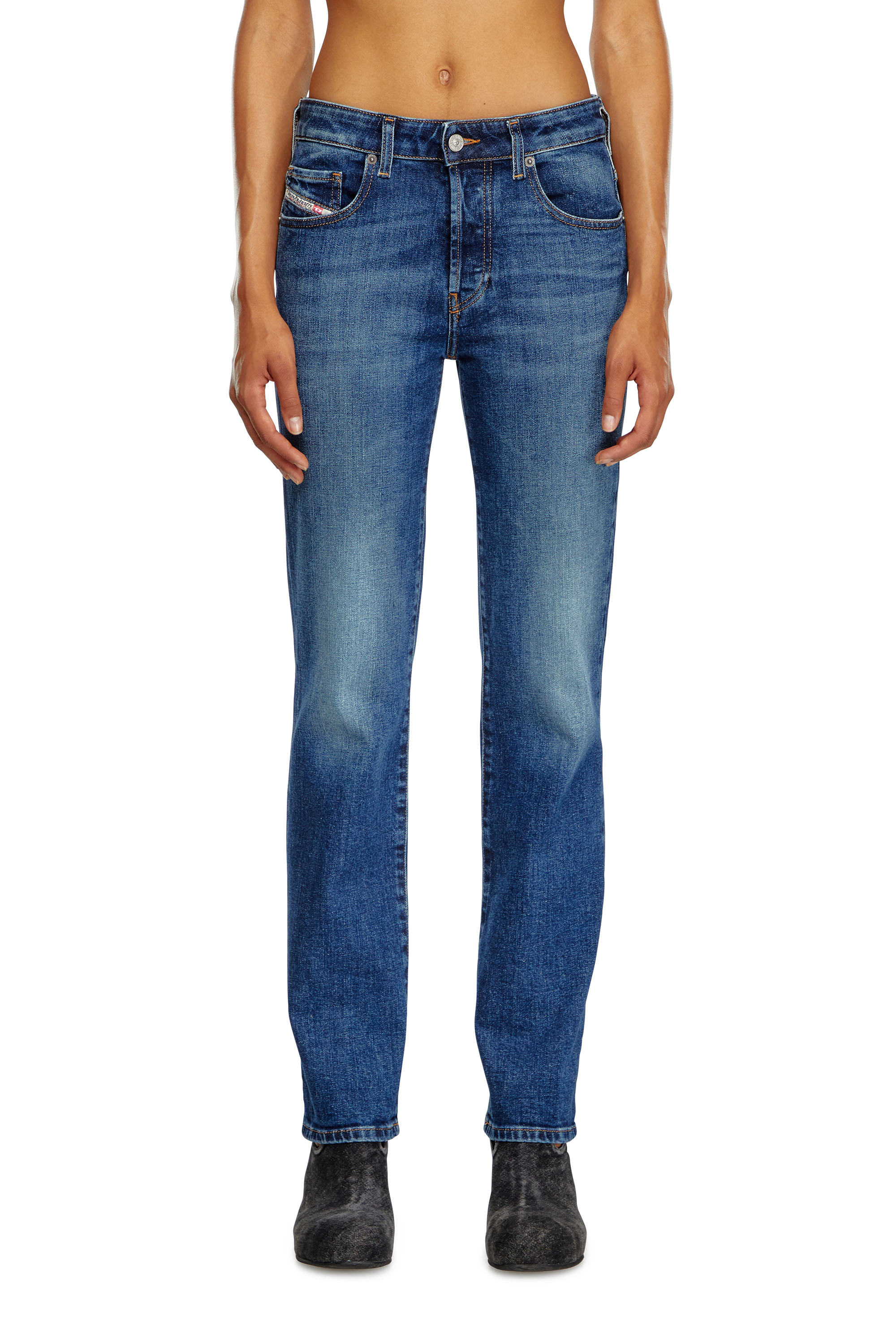 Diesel - Woman Straight Jeans 1989 D-Mine 09I28, Dark Blue - Image 2