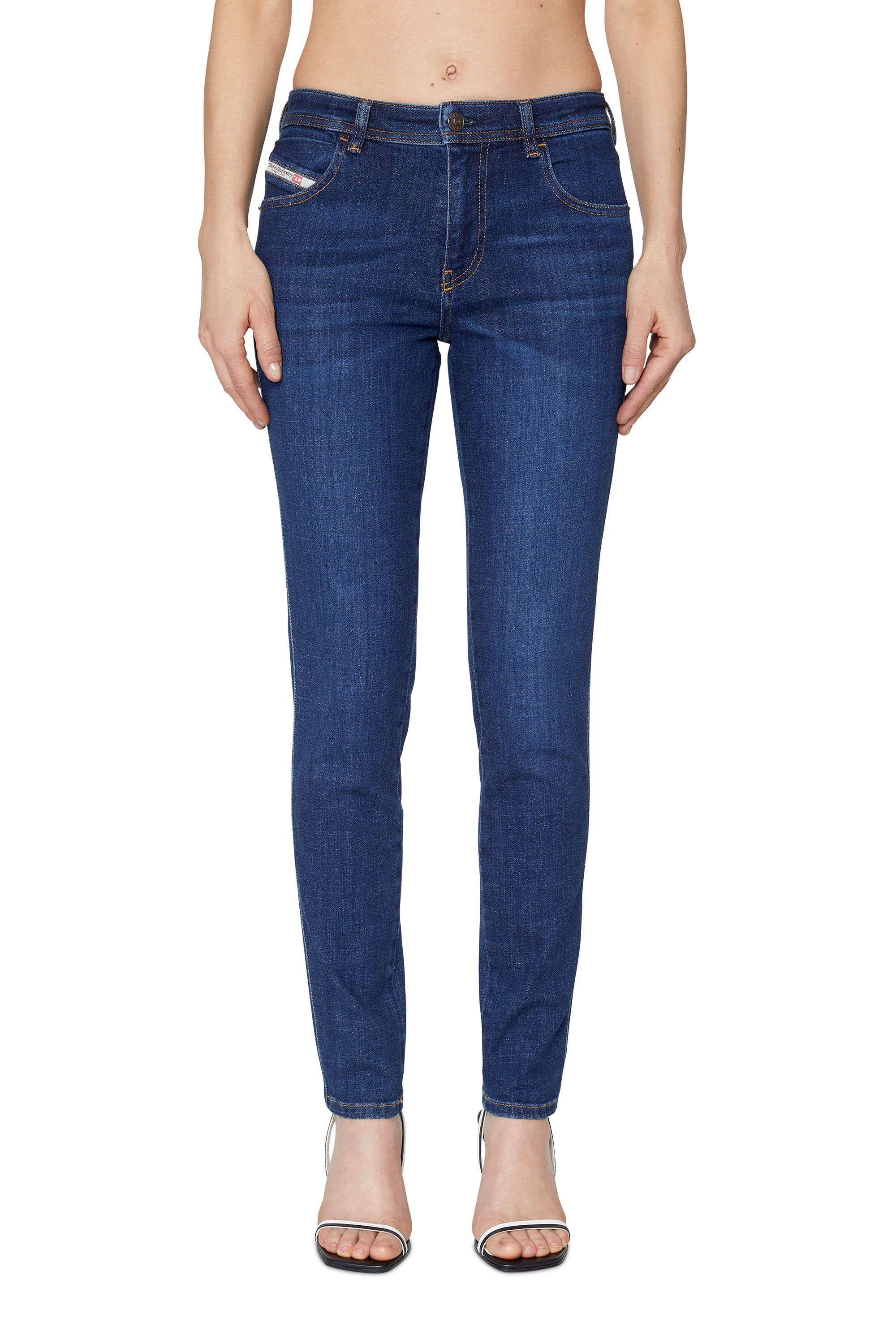 Diesel - Woman Skinny Jeans 2015 Babhila 09C58, Dark Blue - Image 2