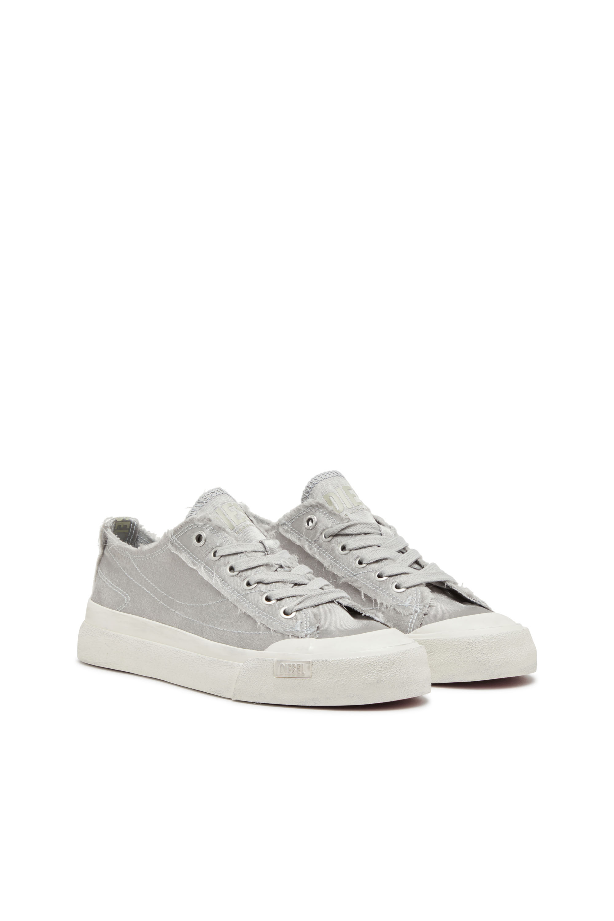 Diesel - S-ATHOS LOW W, Woman S-Athos Low-Sneakers in distressed satin in Grey - Image 2