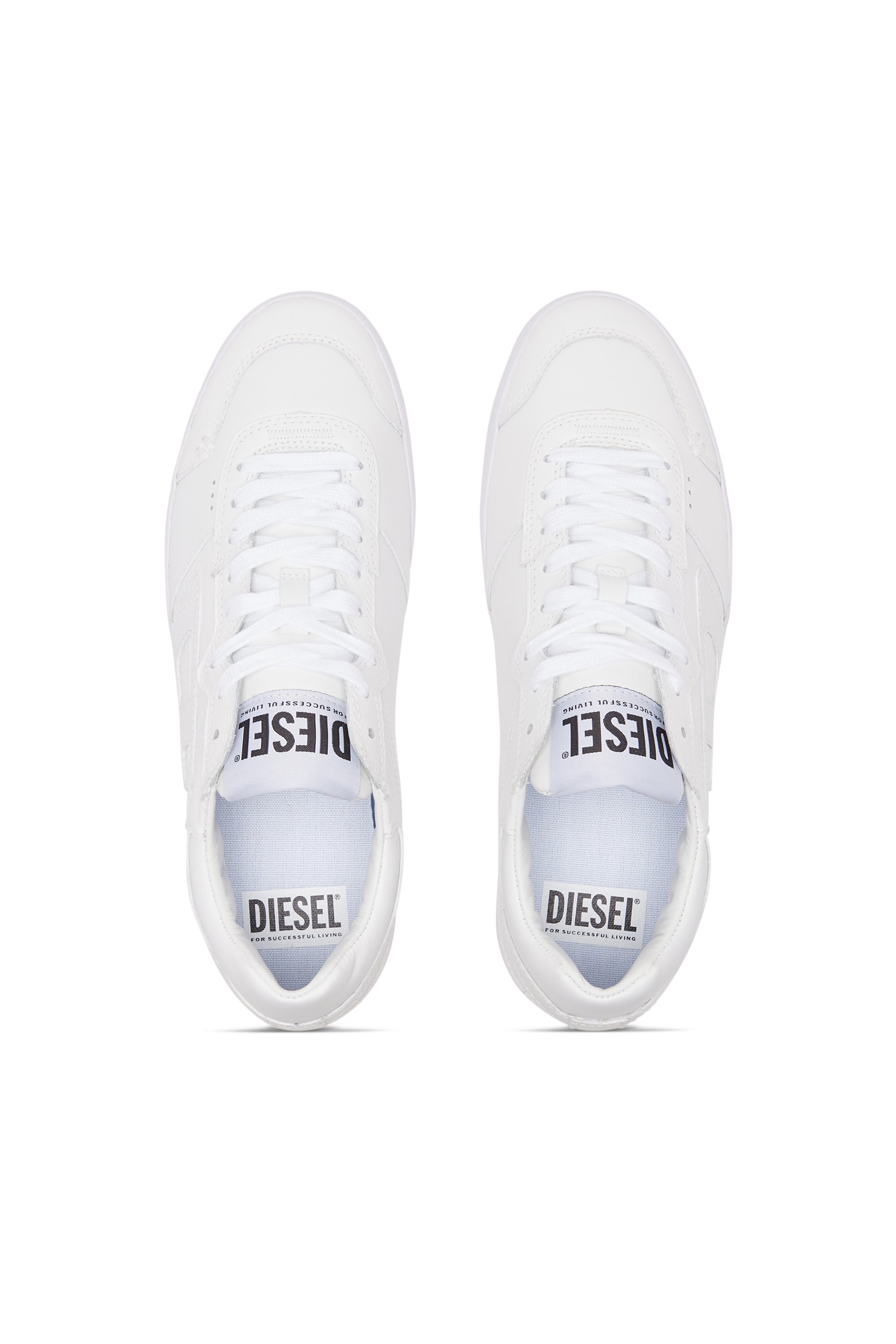 Diesel - S-LEROJI LOW, Man's S-Leroji Low-Low-top leather sneakers with D branding in White - 5