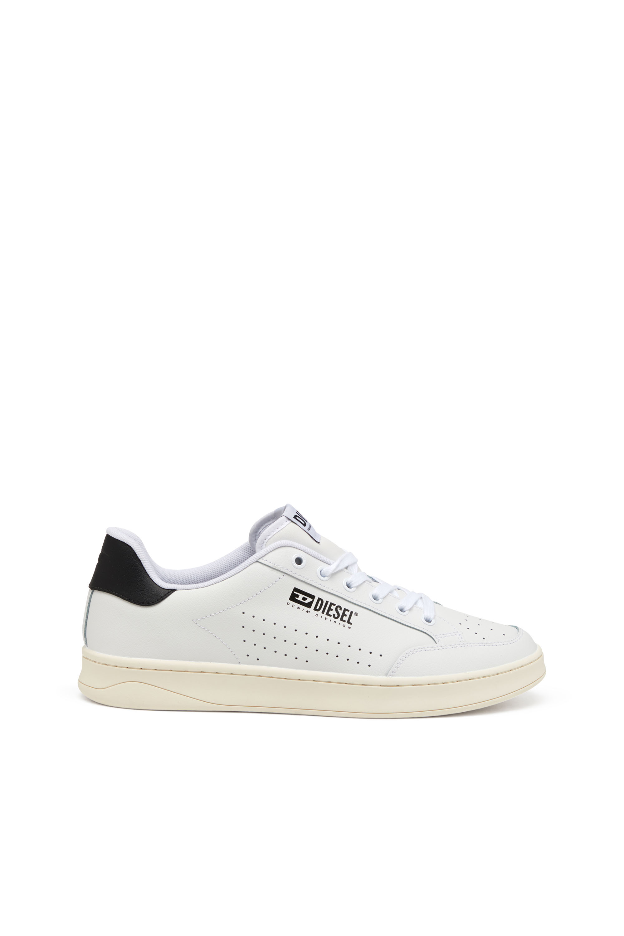 Diesel - S-ATHENE VTG, Man's S-Athene-Retro sneakers in perforated leather in White/Black - 1