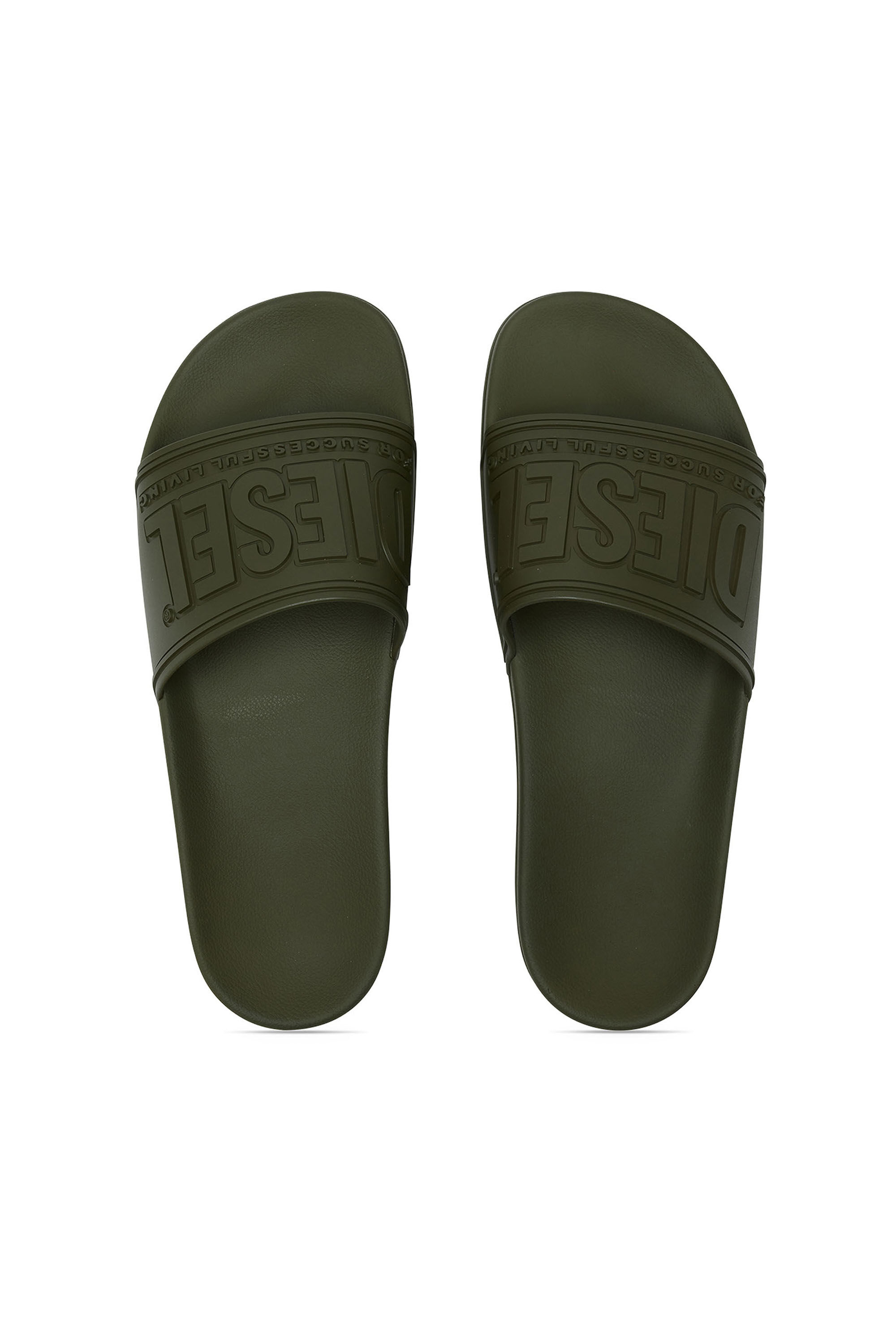 Diesel - SA-MAYEMI CC, Man Sa-Mayemi-Pool slides with 3D logo in Green - Image 4