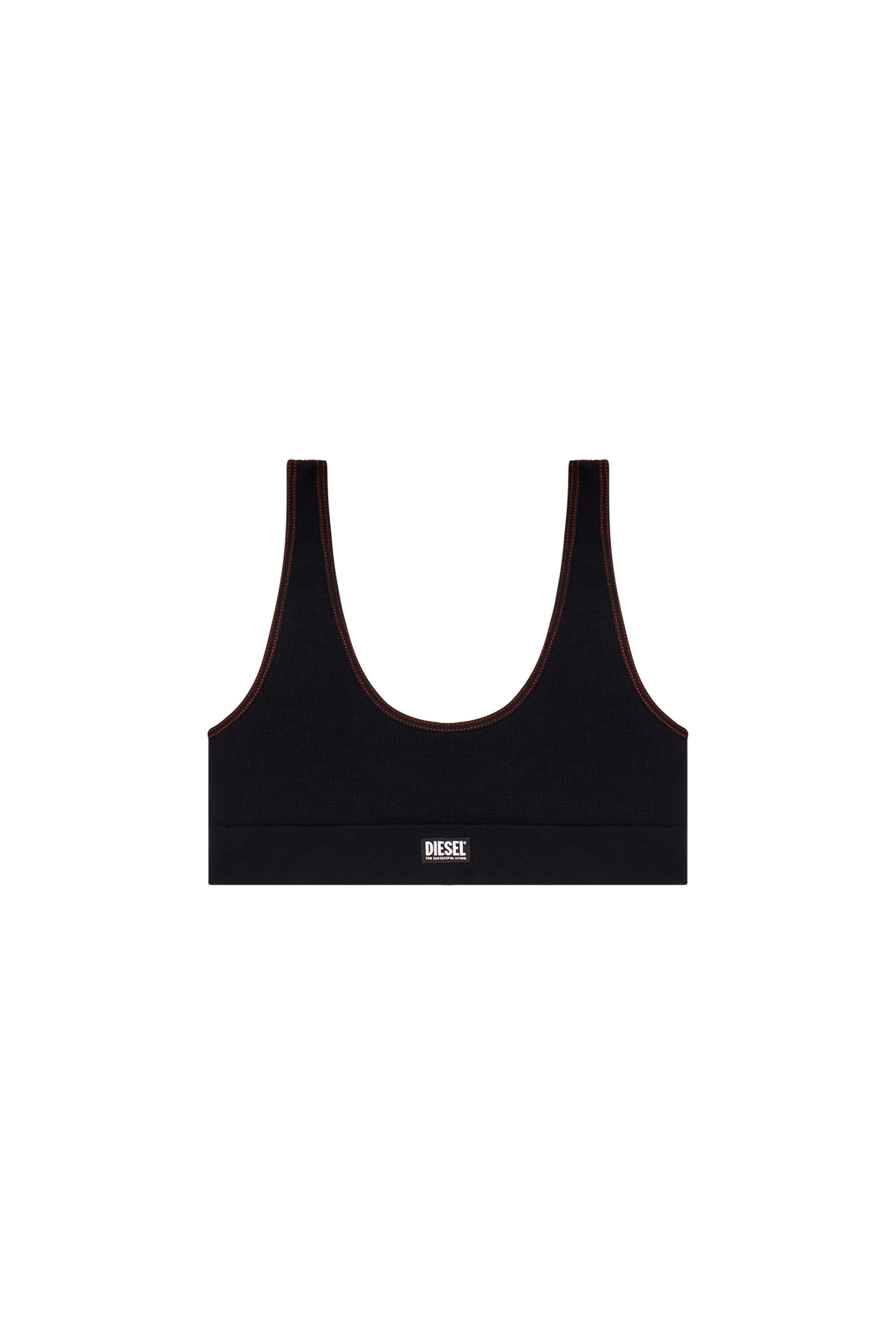 Diesel - UFSB-BILMA, Woman Bralette in ribbed stretch nylon in Black - Image 2